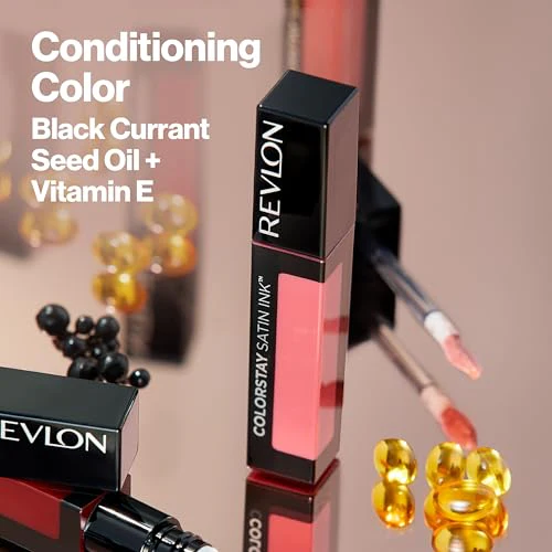 Revlon ColorStay Satin Ink Liquid Lipstick, Longwear Rich Lip Colors, Formulated with Black Currant Seed Oil, 024 Perfect Storm, 0.17 fl oz - Image 7