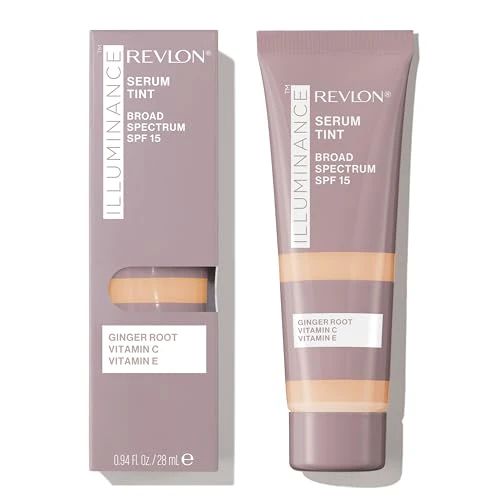 Revlon Illuminance Tinted Serum, Triple Hyaluronic Acid, Evens Out Skin Tone Over Time and Hydrates All Day, SPF 15, 209 Buff Beige, 0.94 fl oz.