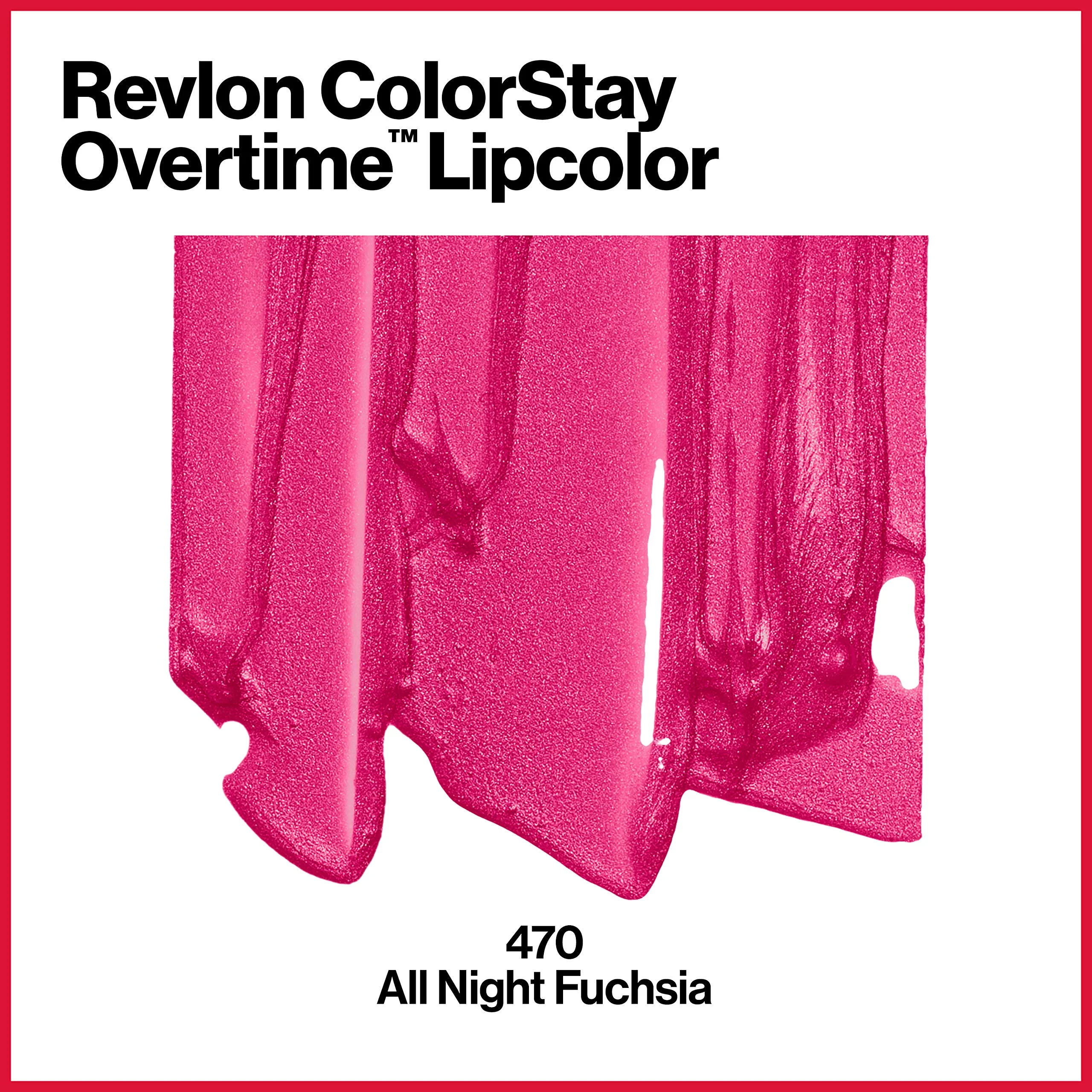Revlon Liquid Lipstick with Clear Lip Gloss, ColorStay Overtime Lipcolor, Dual Ended with Vitamin E, 470 All Night Fuchsia, 0.07 Fl Oz - Image 2