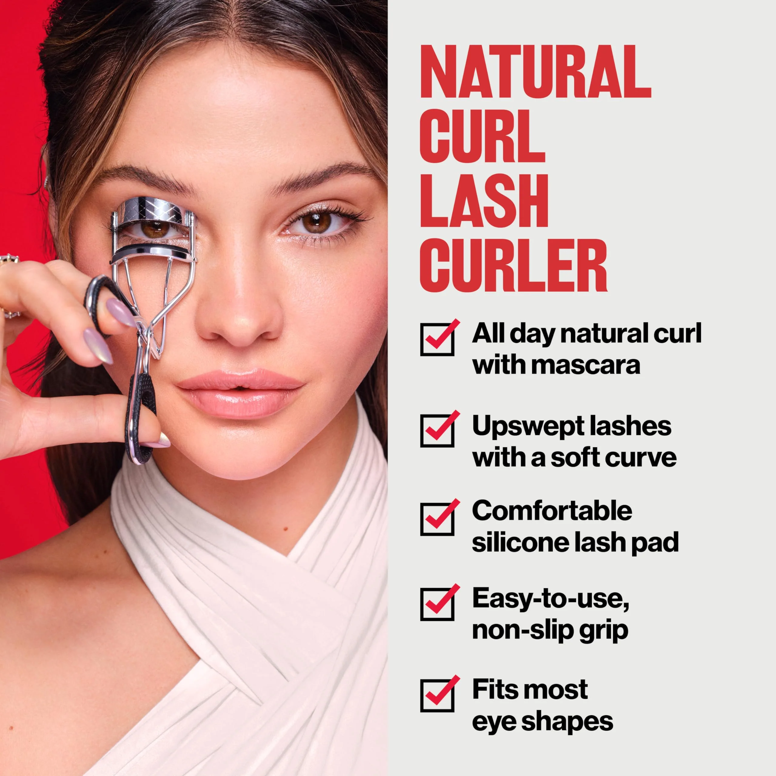 Revlon Natural Curl Lash Curler, Gives a Natural Eyelash Lift, with Finger Grips for a Non Slip Grip, Easy to Use, 1 Count - Image 3