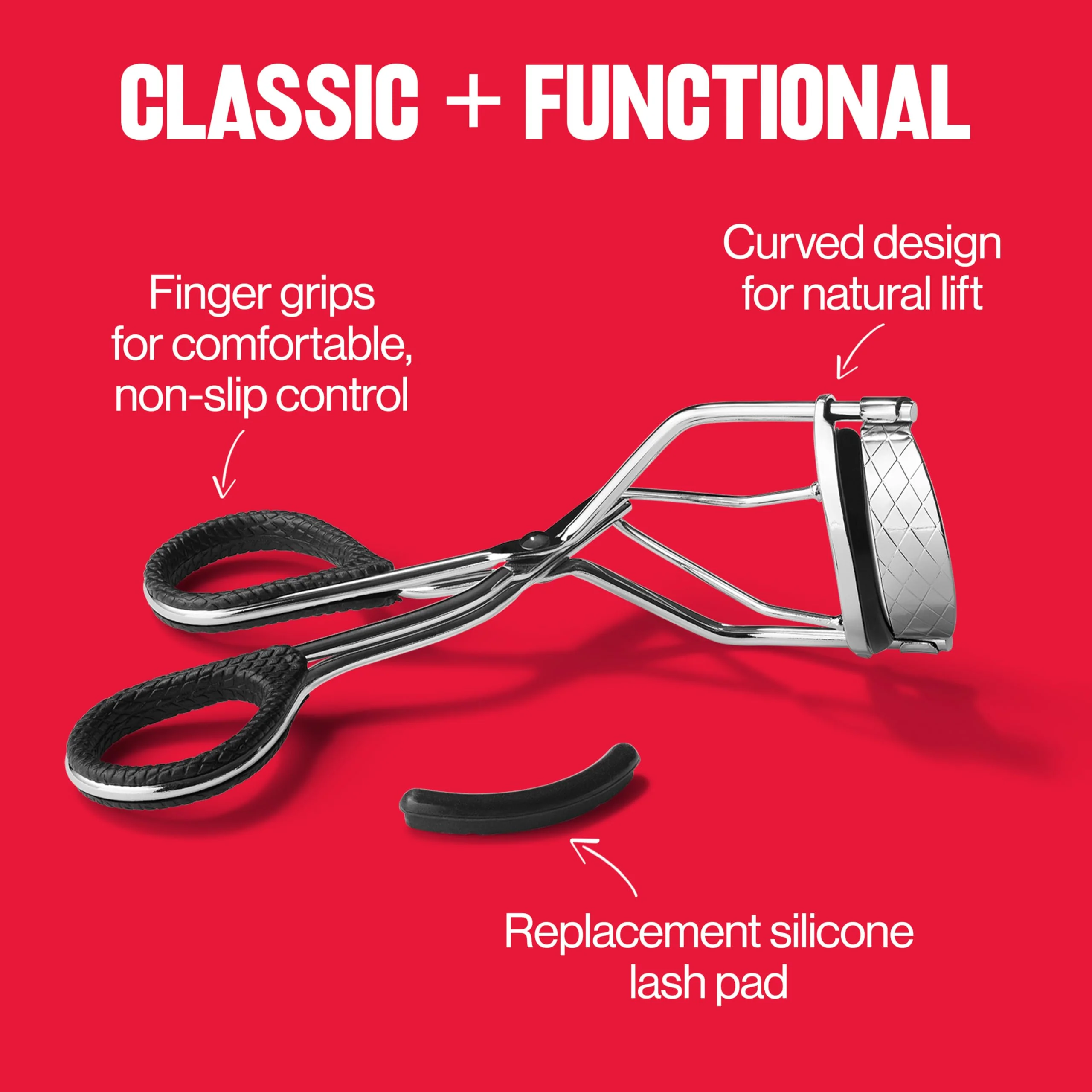 Revlon Natural Curl Lash Curler, Gives a Natural Eyelash Lift, with Finger Grips for a Non Slip Grip, Easy to Use, 1 Count - Image 6