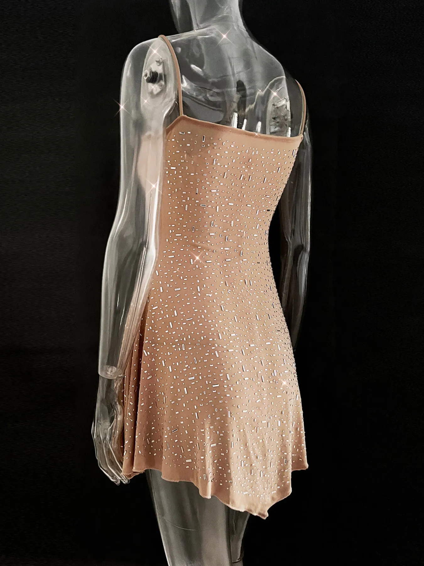 Rhinestone Decor Mini Cami Dress - Image 9