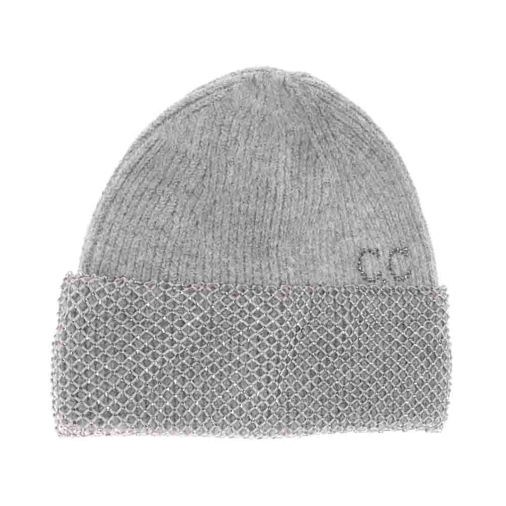 Rhinestone Net Cuff C.C Beanie - Image 2