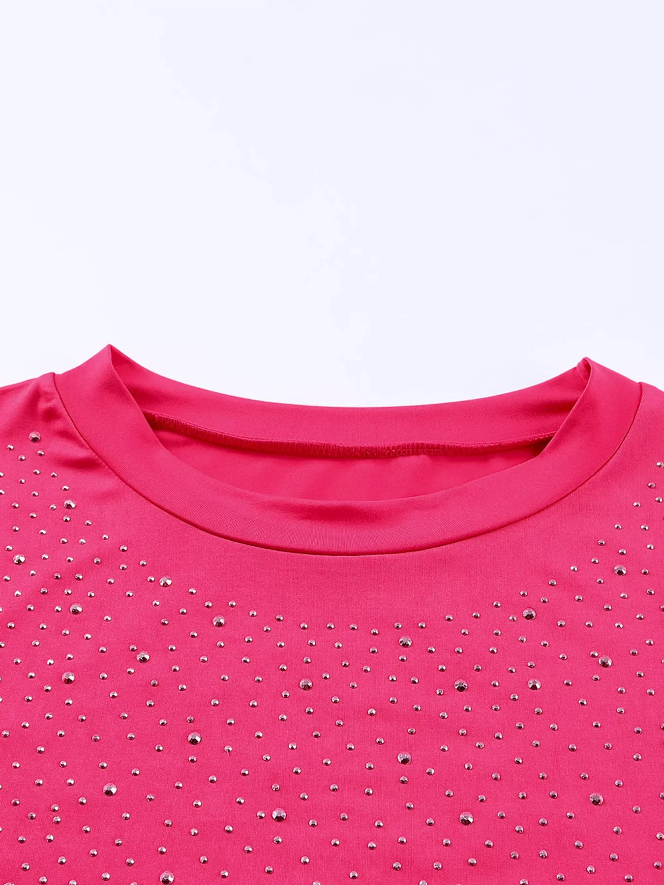 Rhinestone Round Neck Long Sleeve Bodysuit - Image 13