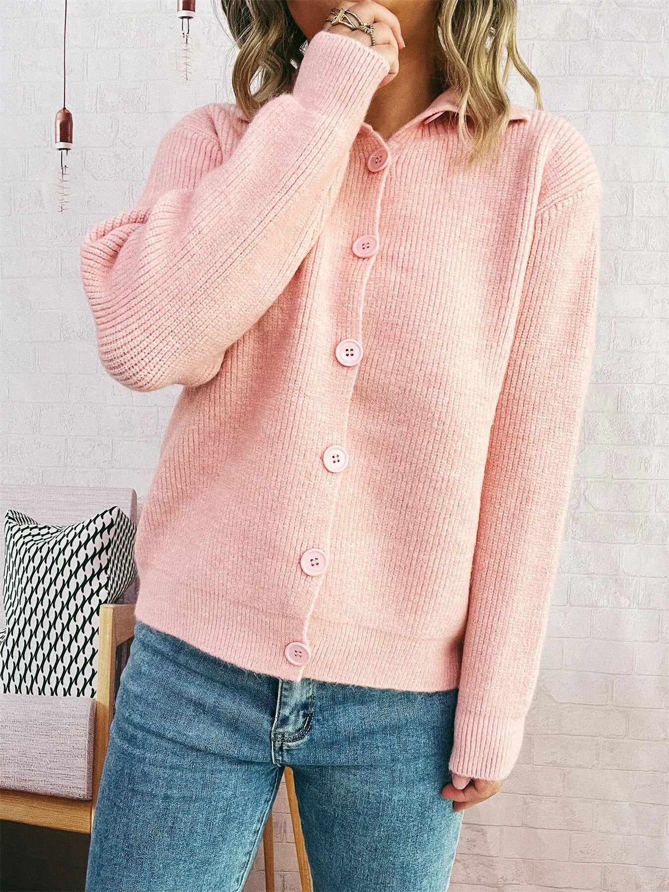 Ribbed Button-Up Cardigan - Image 4