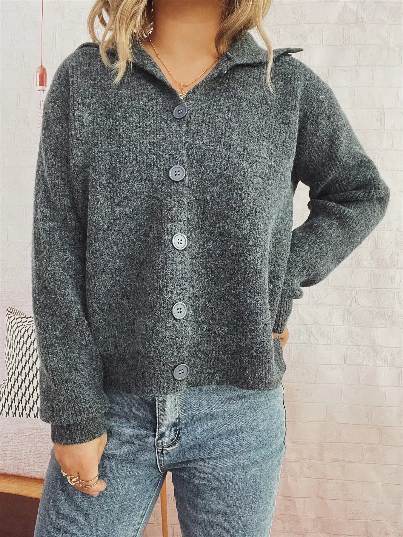 Ribbed Button-Up Cardigan - Image 6