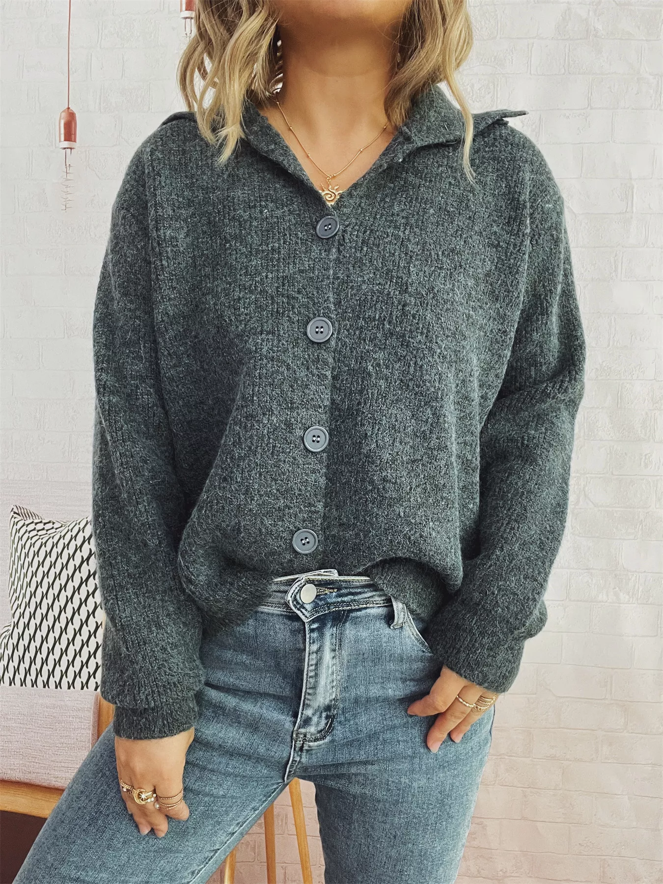 Ribbed Button-Up Cardigan - Image 8