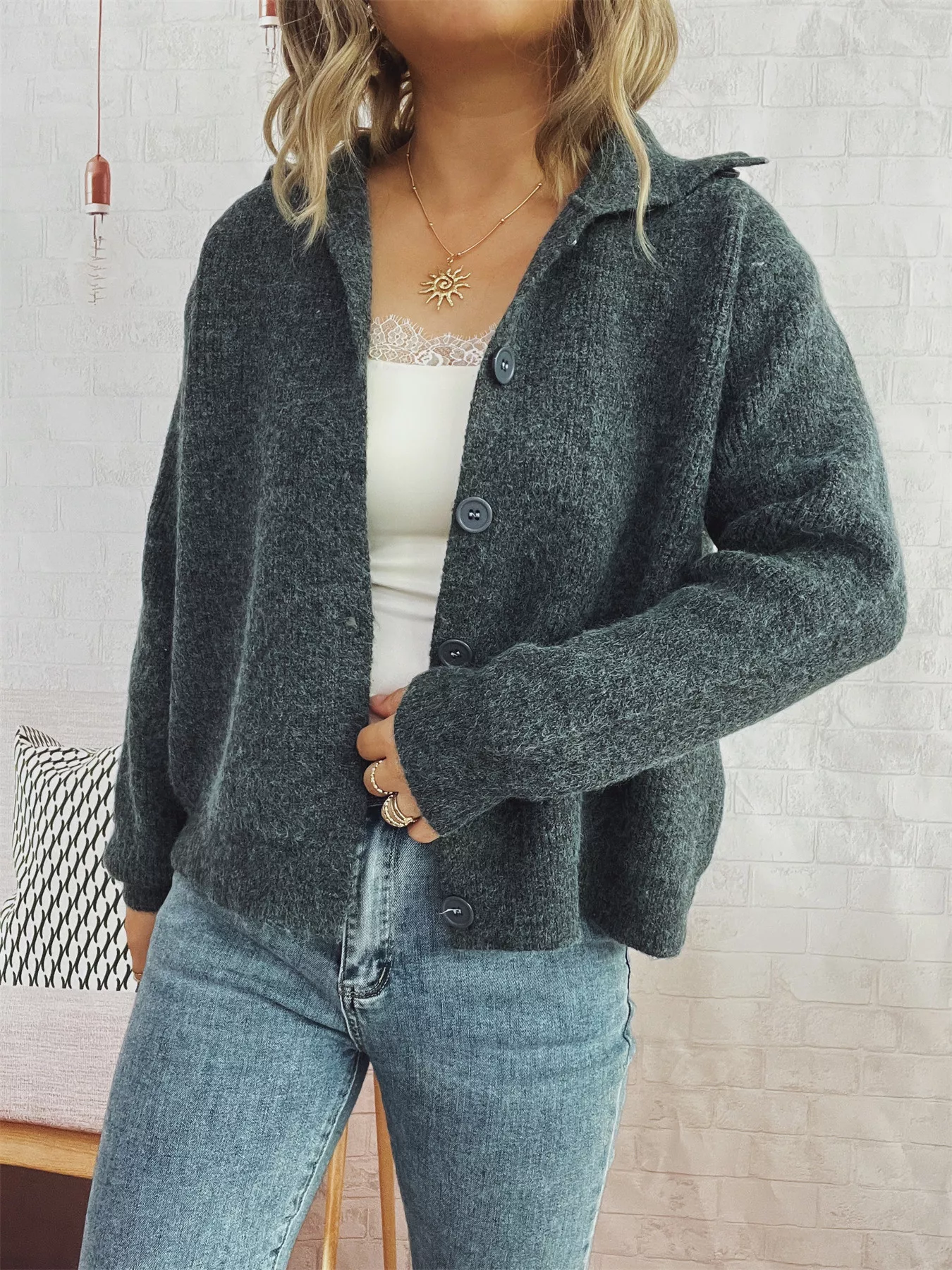 Ribbed Button-Up Cardigan - Image 9