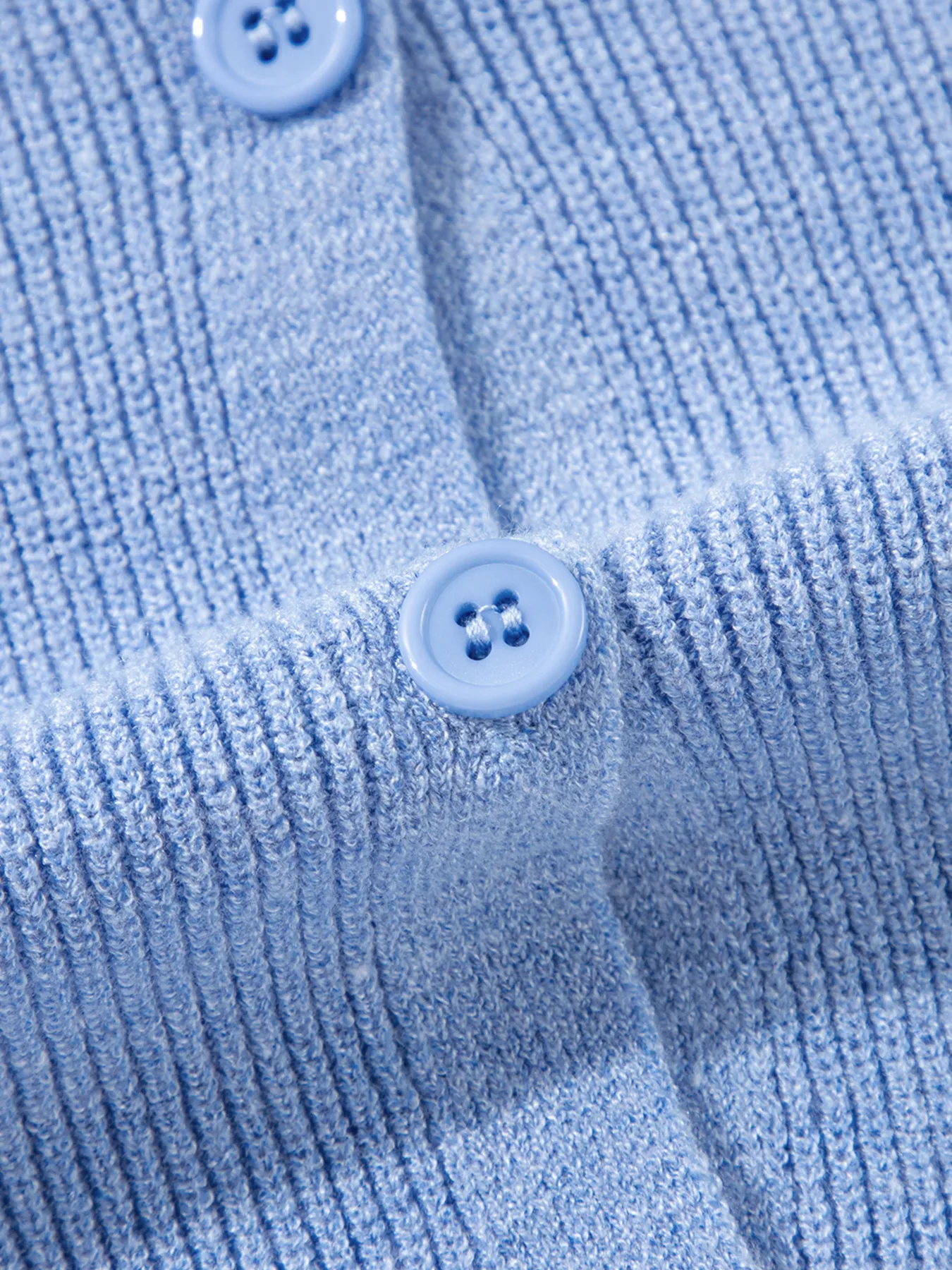 Ribbed Knit Button Front V Neck Cardigan - Image 8