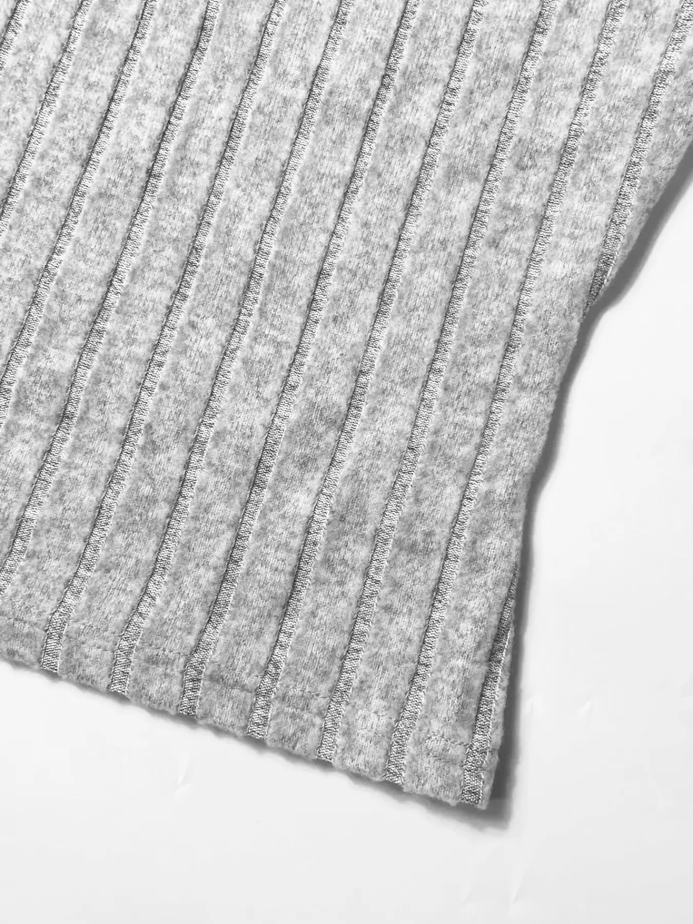 Ribbed Knit Crop Top and Wide Leg Pants Set - Image 3