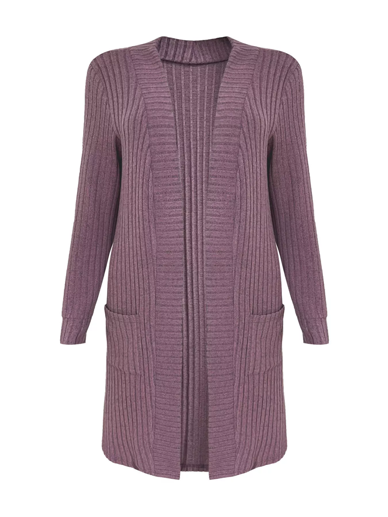 Ribbed Knit Open Front Cardigan - Image 9