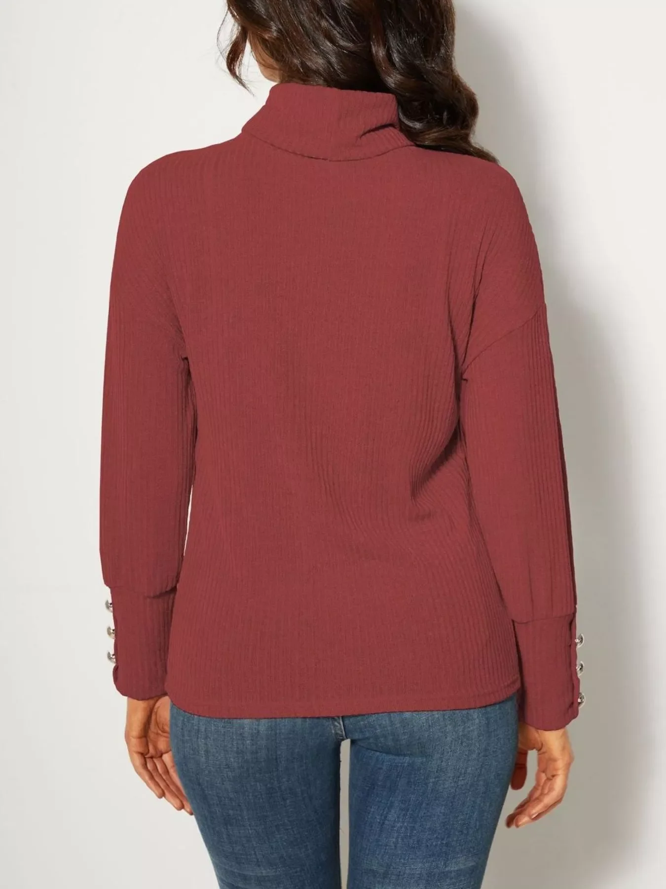 Ribbed Knit Turtleneck Sweater - Image 12
