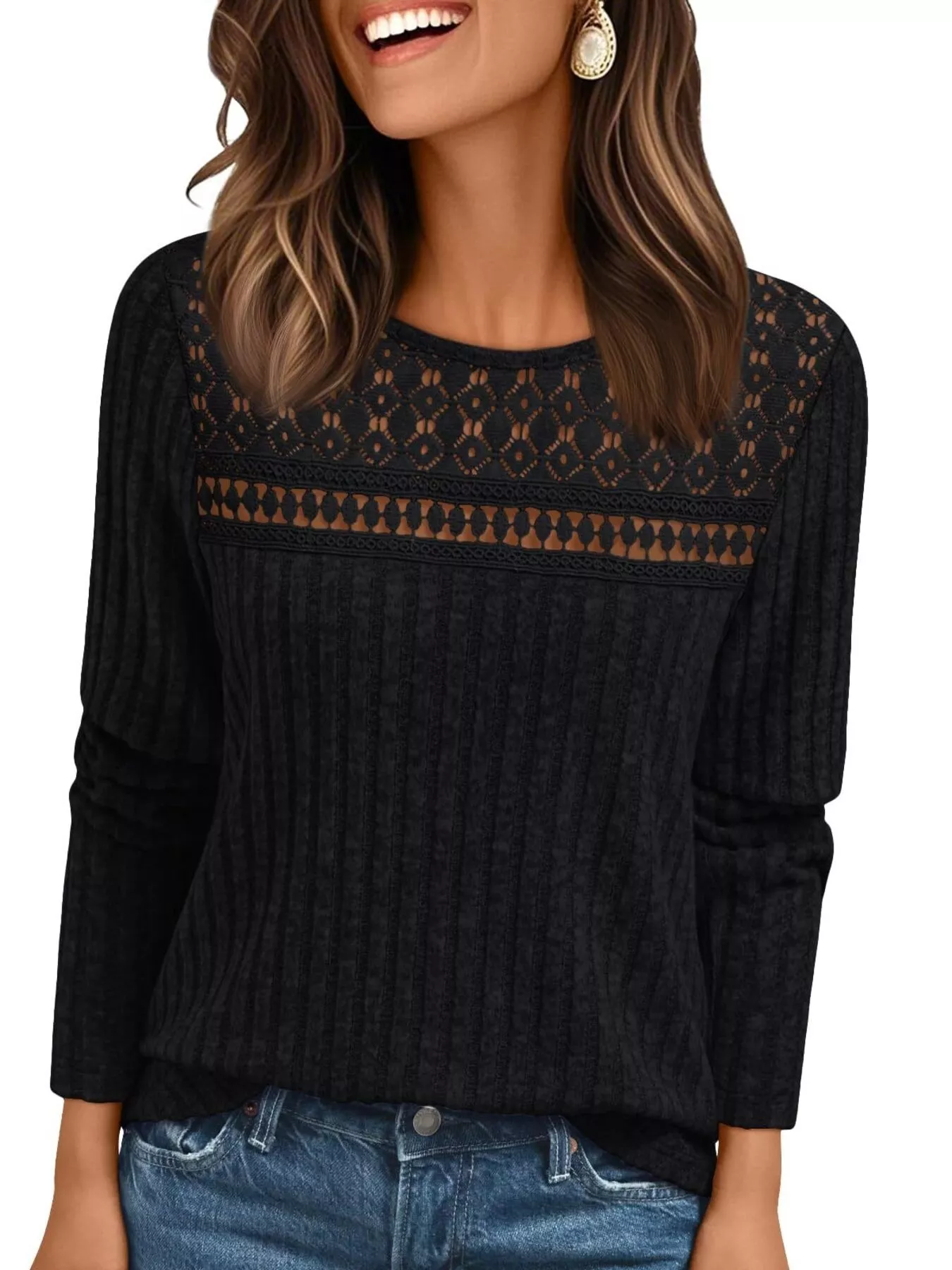Ribbed Long Sleeve T-Shirt - Image 4