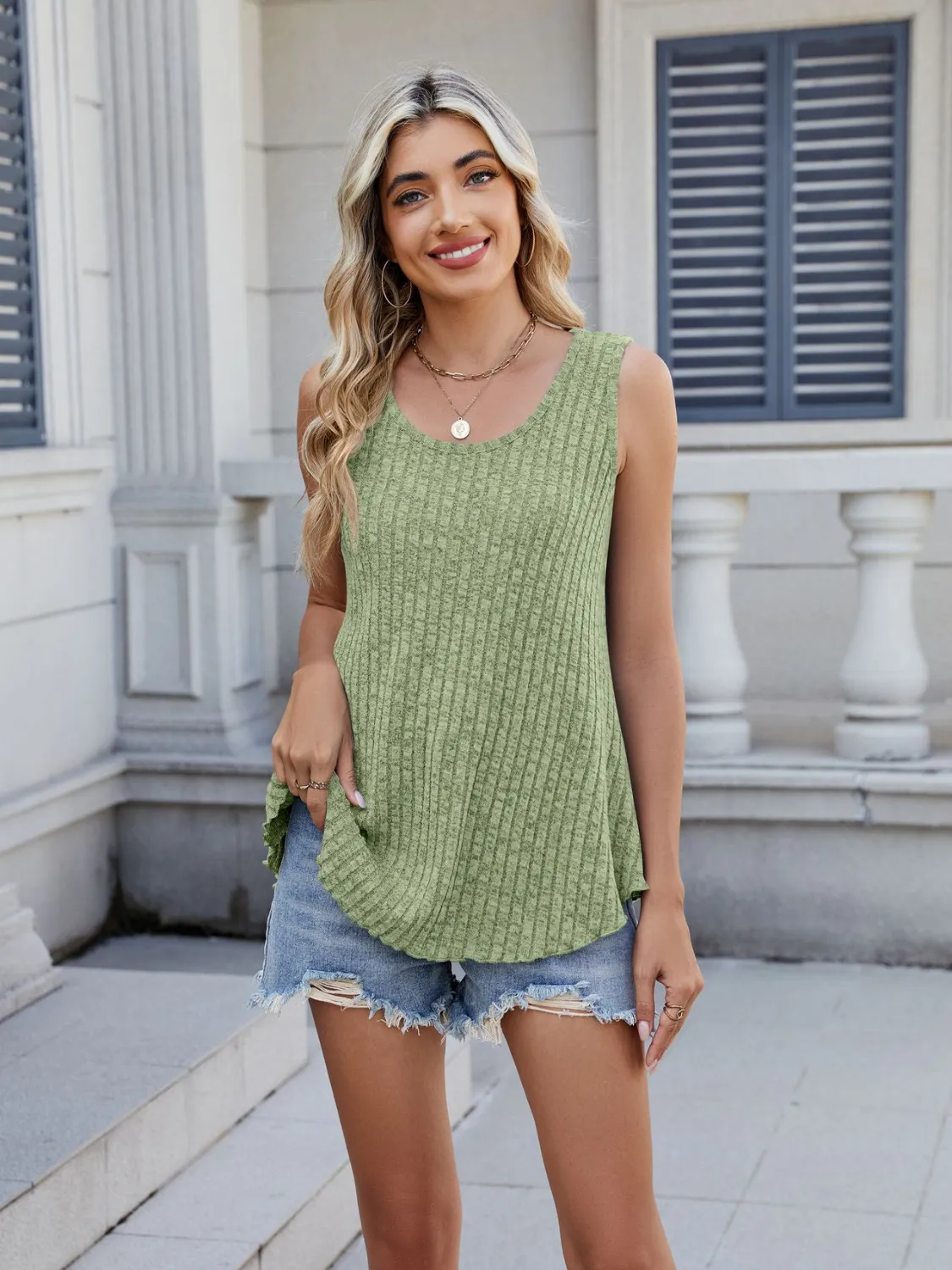 Ribbed Round Neck Tank - Image 7