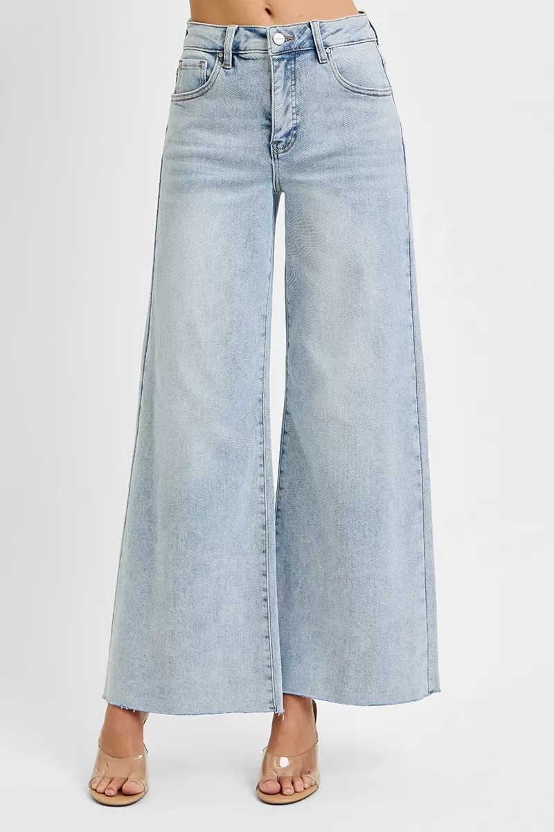 RISEN Full Size High Rise Ankle Wide Palazzo Jeans Plus Size - Image 3