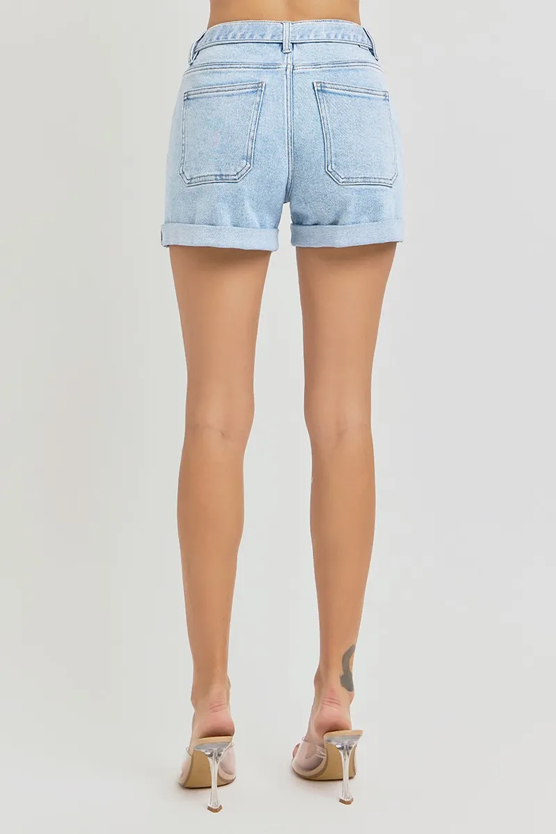 RISEN Full Size High Rise Belted Roll Up Shorts Plus Size - Image 5