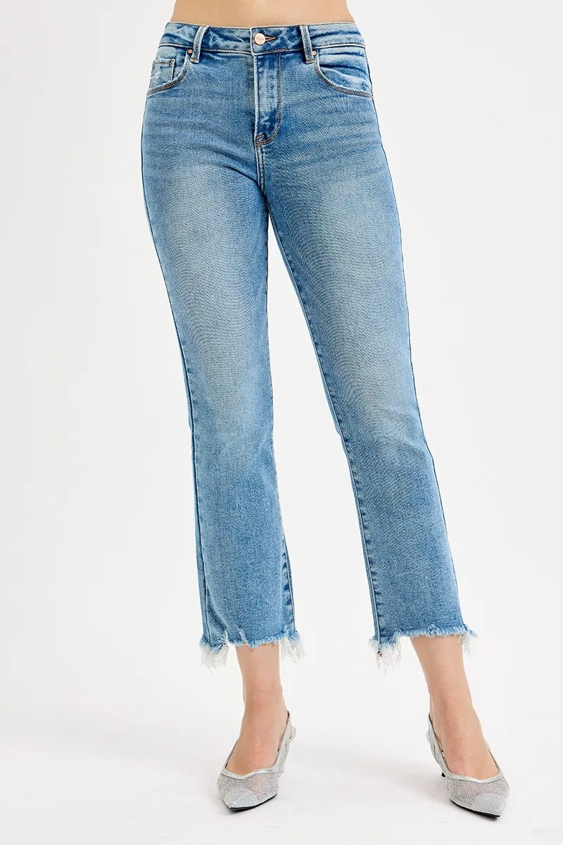 RISEN Full Size High Rise Crop Straight Slim Jeans Plus Size - Image 3