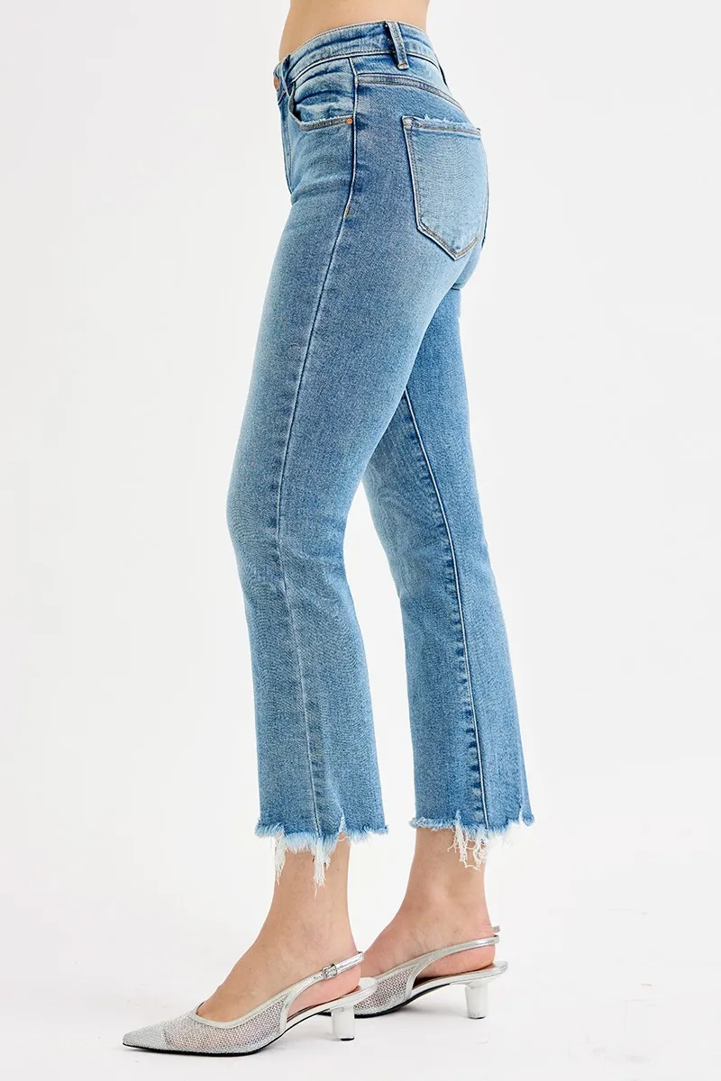 RISEN Full Size High Rise Crop Straight Slim Jeans Plus Size - Image 4
