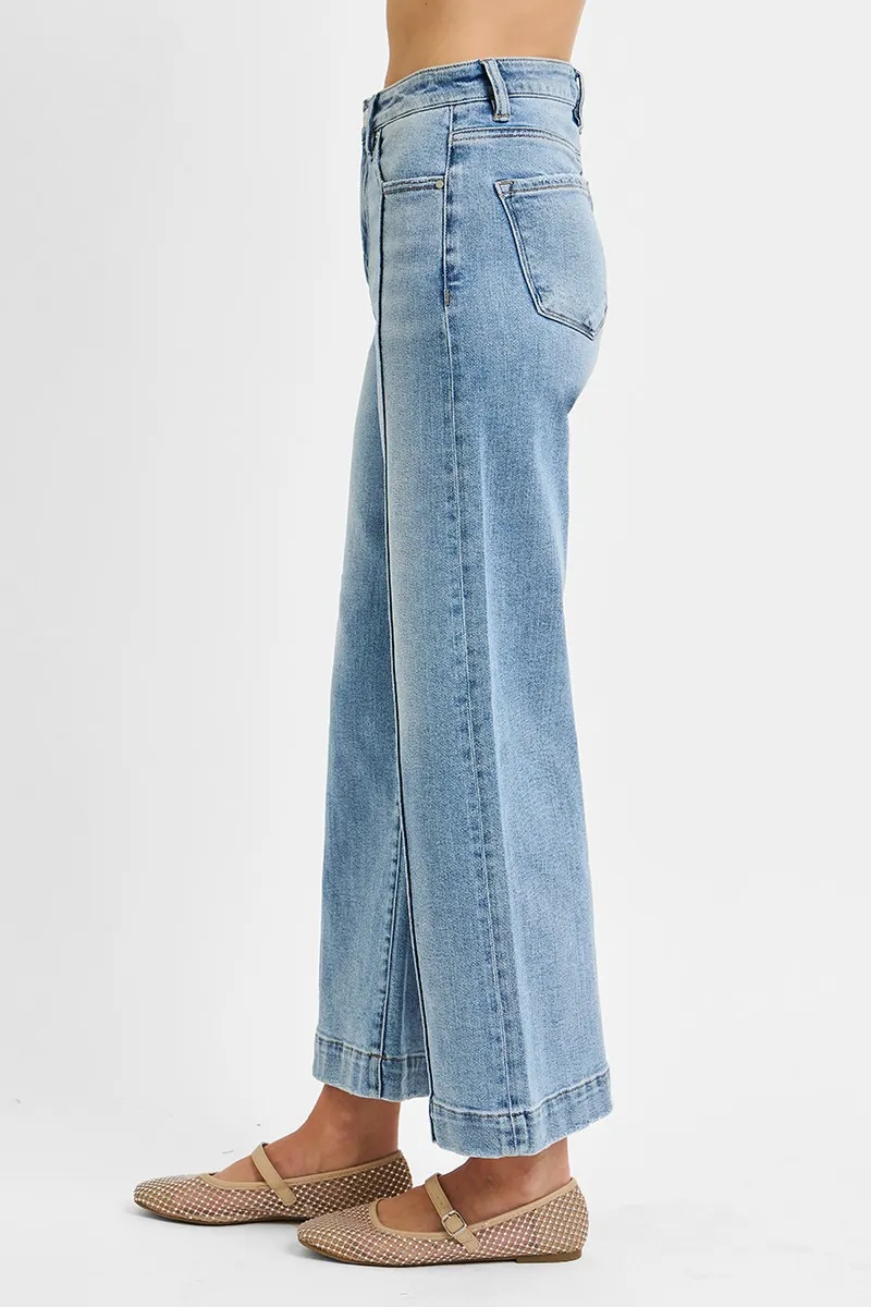RISEN Full Size High Rise Crop Wide Leg Jeans Plus Size - Image 4