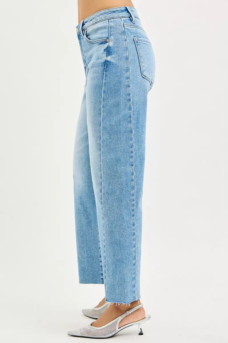 RISEN Full Size Slouchy Cropped Barrel Jeans with Curved Side Seam Plus Size - Image 4