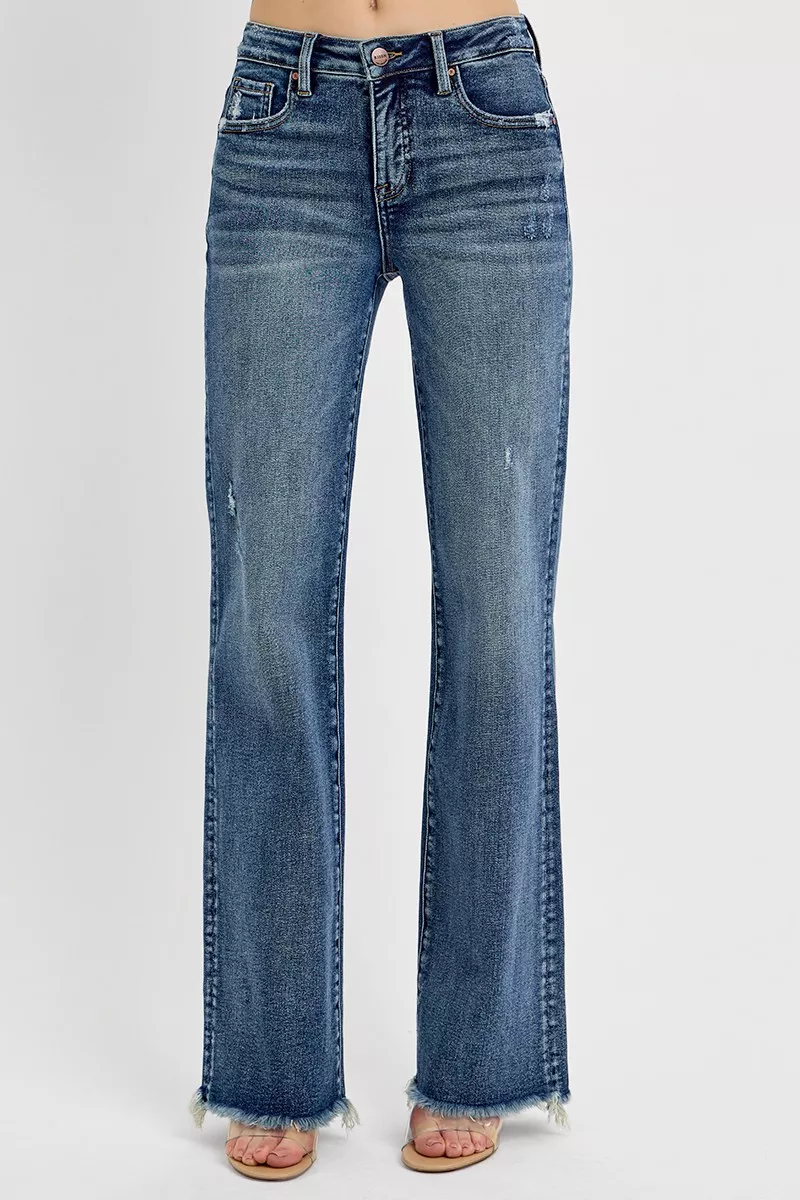 RISEN Full Size Tummy Control High Rise Long Straight Jeans Plus Size - Image 3
