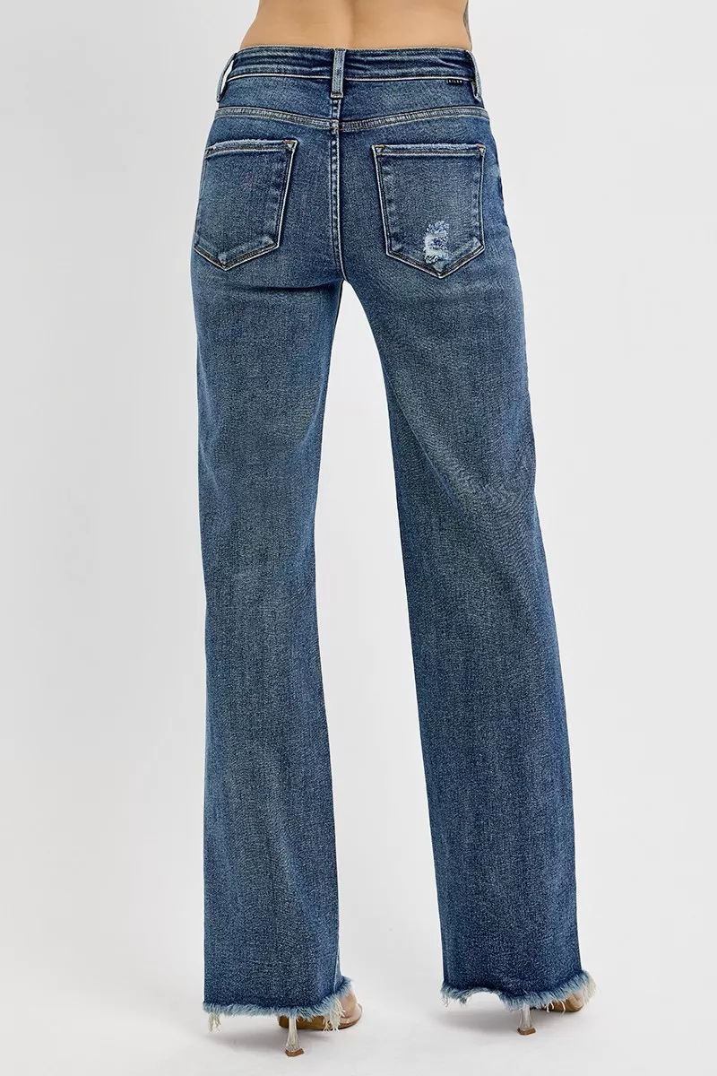 RISEN Full Size Tummy Control High Rise Long Straight Jeans Plus Size - Image 5