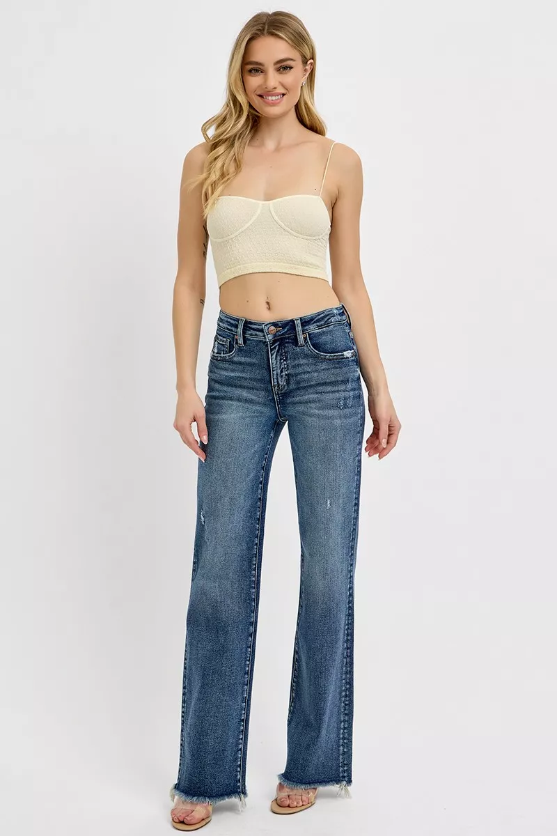 RISEN Full Size Tummy Control High Rise Long Straight Jeans Plus Size - Image 6