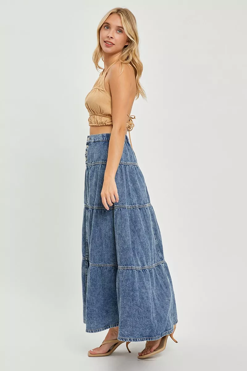 RISEN High Rise Ruffle Long Skirts - Image 6