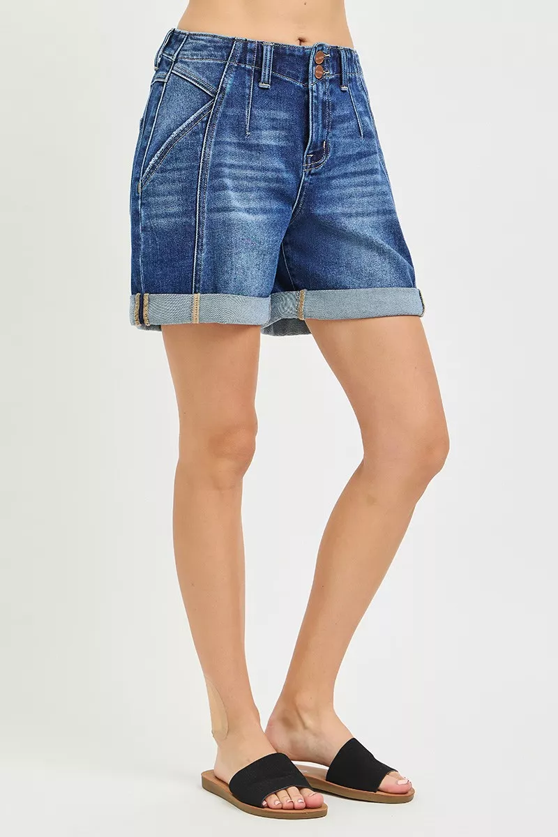 RISEN High Rise Seamed Roll Up Shorts - Image 3