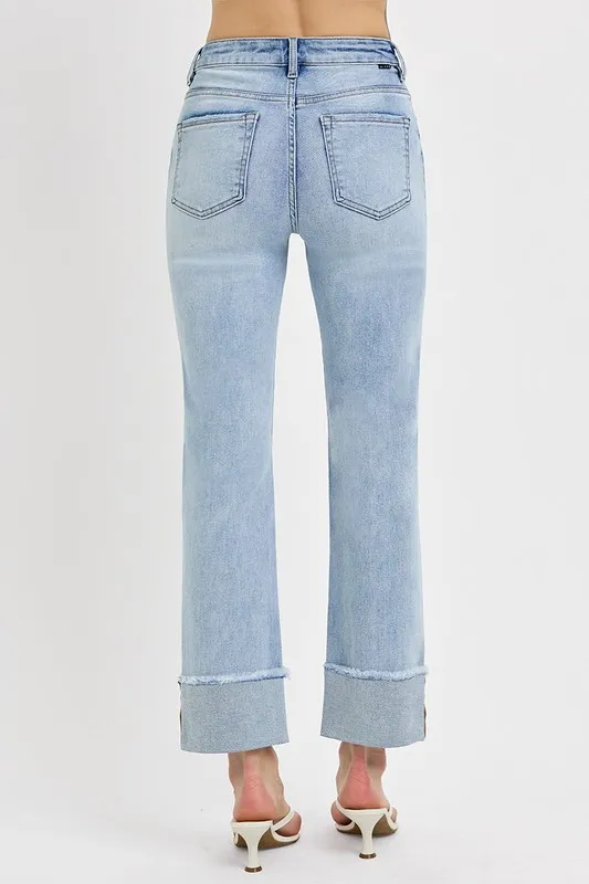 RISEN High Rise Straight Cuffed Relaxed Jeans - Image 5