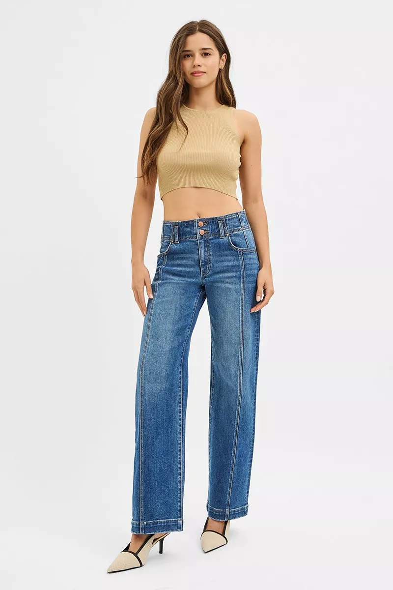 RISEN Mid Rise Fit Wide Baggy Jeans - Image 6