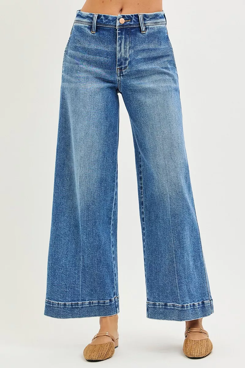 RISEN Slouchy Ankle Wide Jeans - Image 2