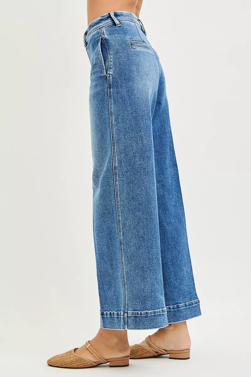 RISEN Slouchy Ankle Wide Jeans - Image 4