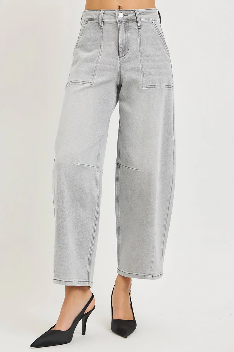 RISEN Slouchy Cropped Barrel Jeans - Image 3