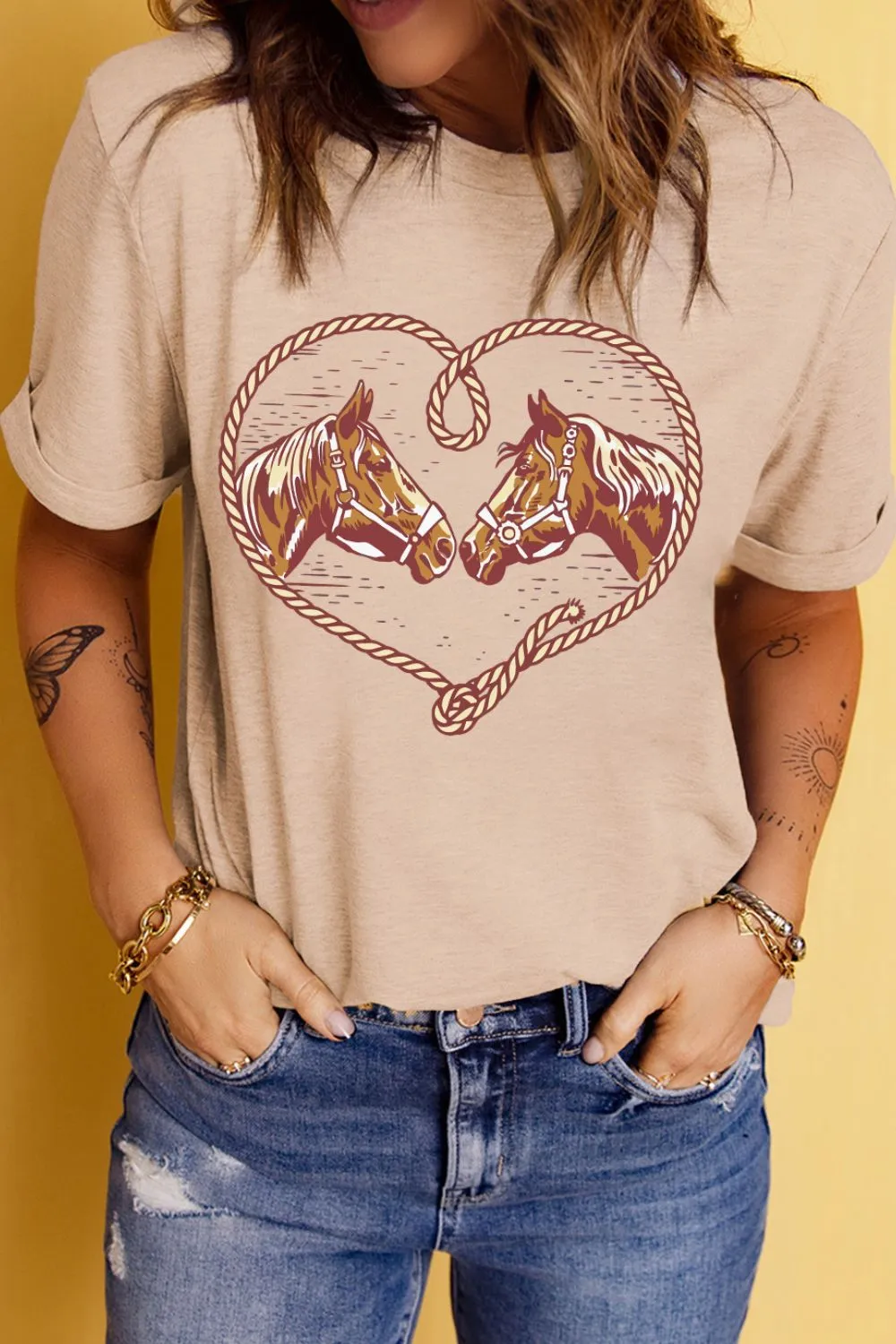 Rodeo Horse Graphic Western Cowgirl T Shirt - Image 3