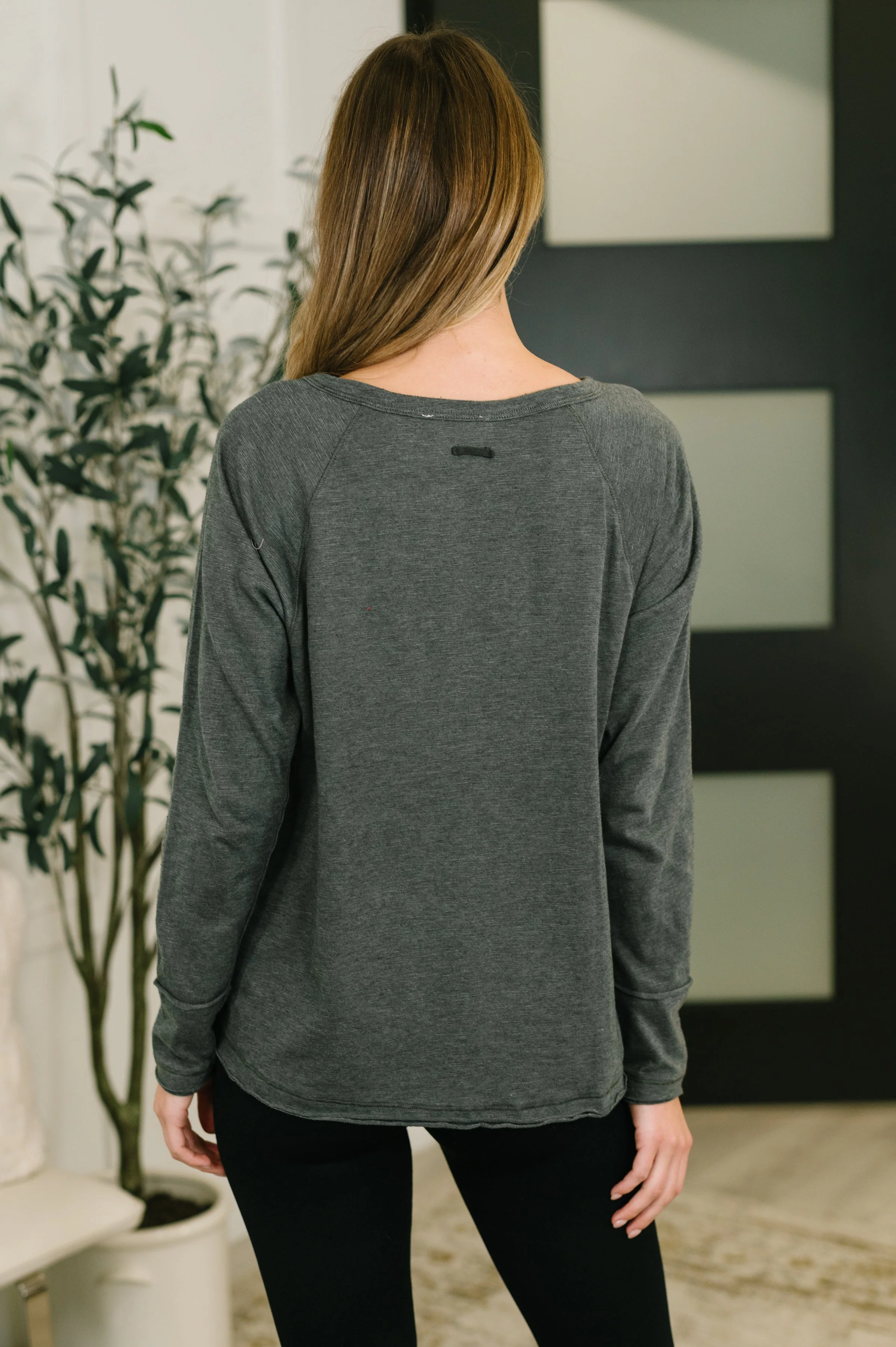 Rooftop View Raglan Sleeve Henley Top - Image 5
