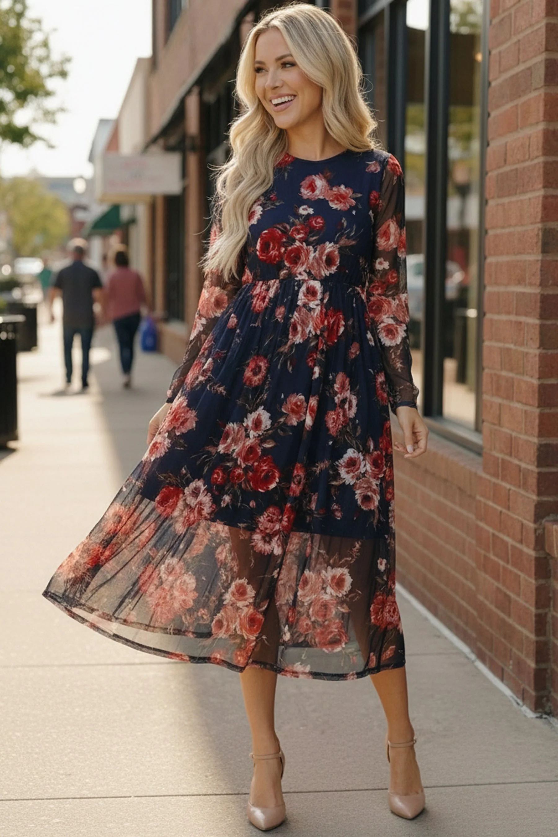 Rosy Romance Mesh Dress - Image 2