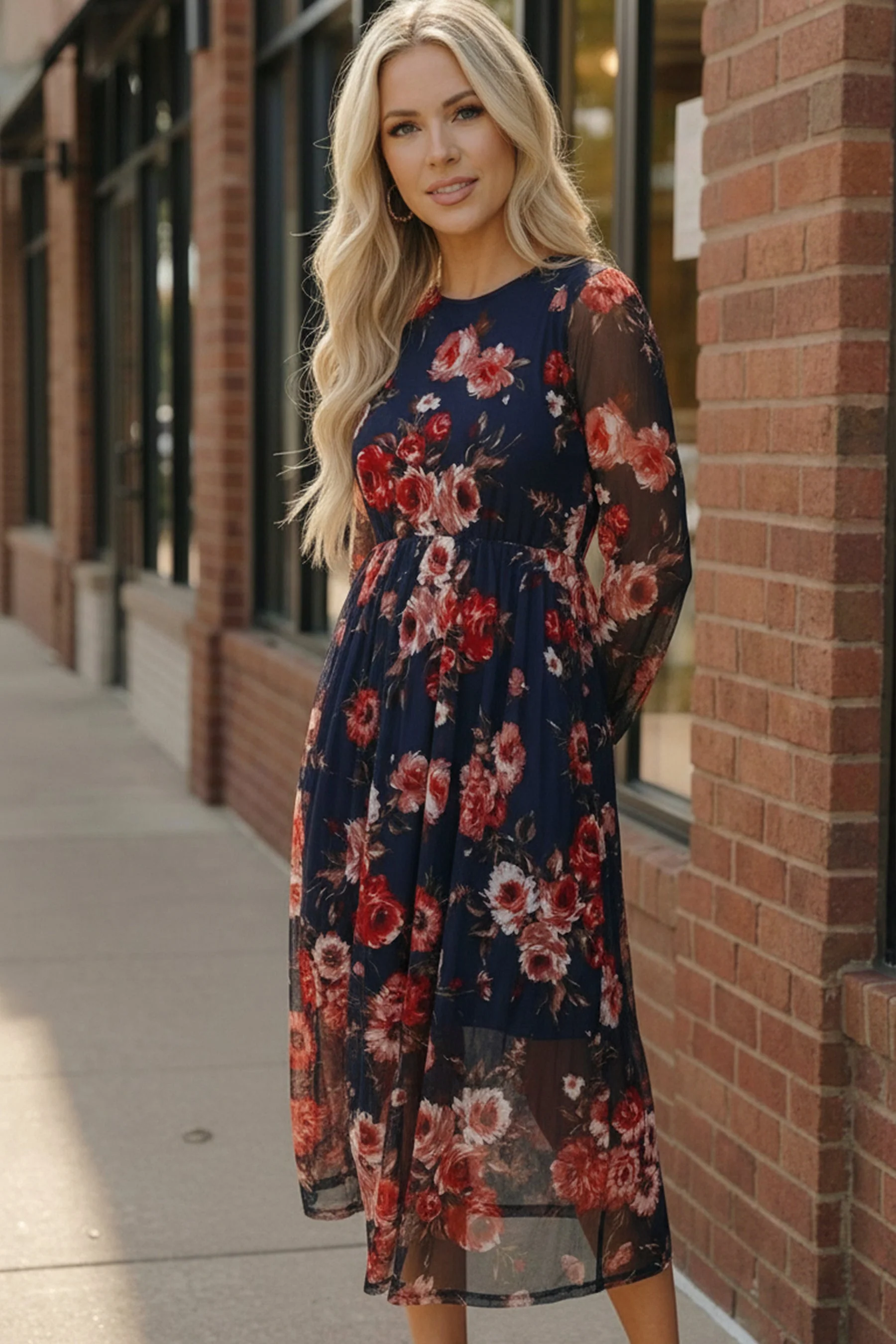 Rosy Romance Mesh Dress - Image 3
