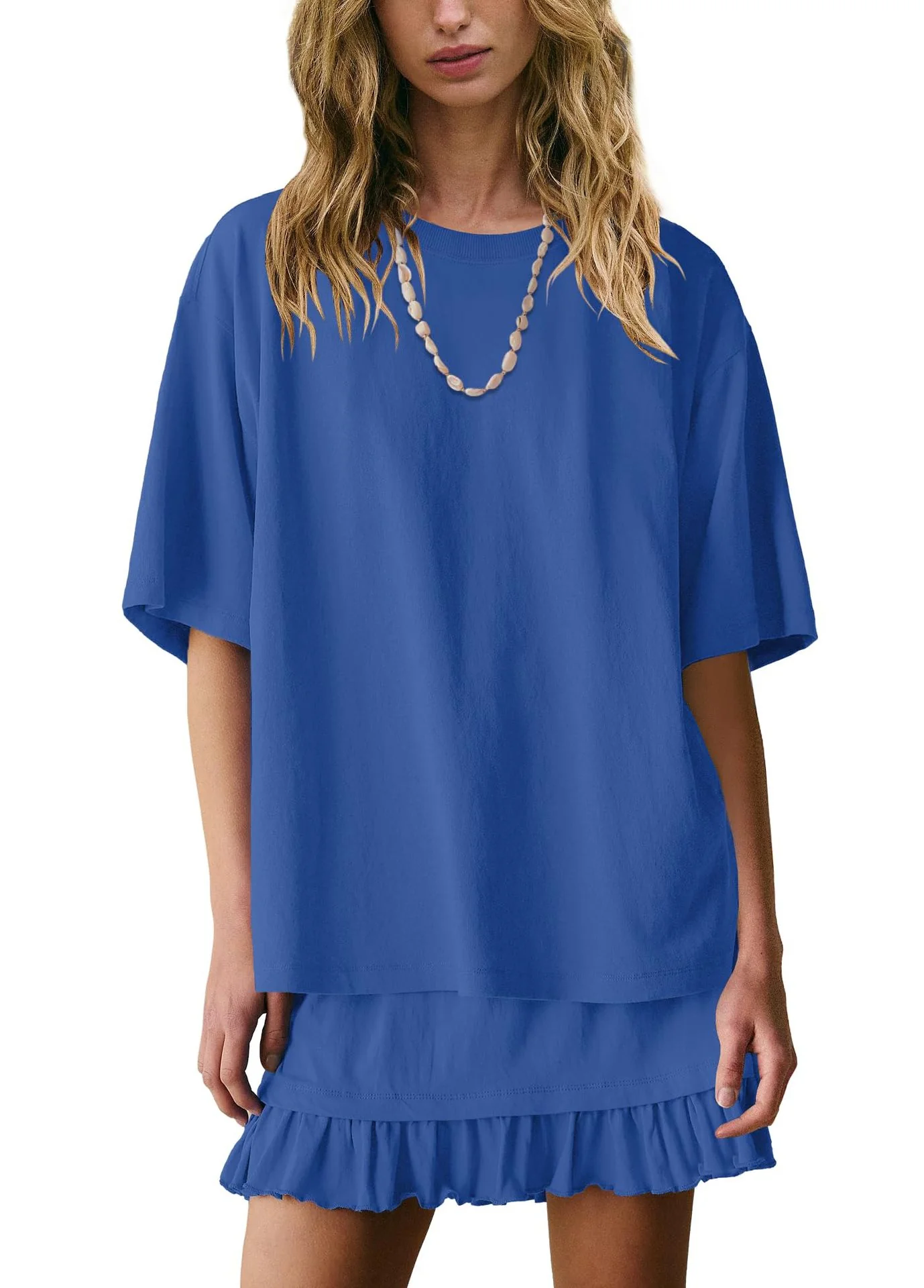 Round Neck Half Sleeve Tee and Skirt Set - Image 3
