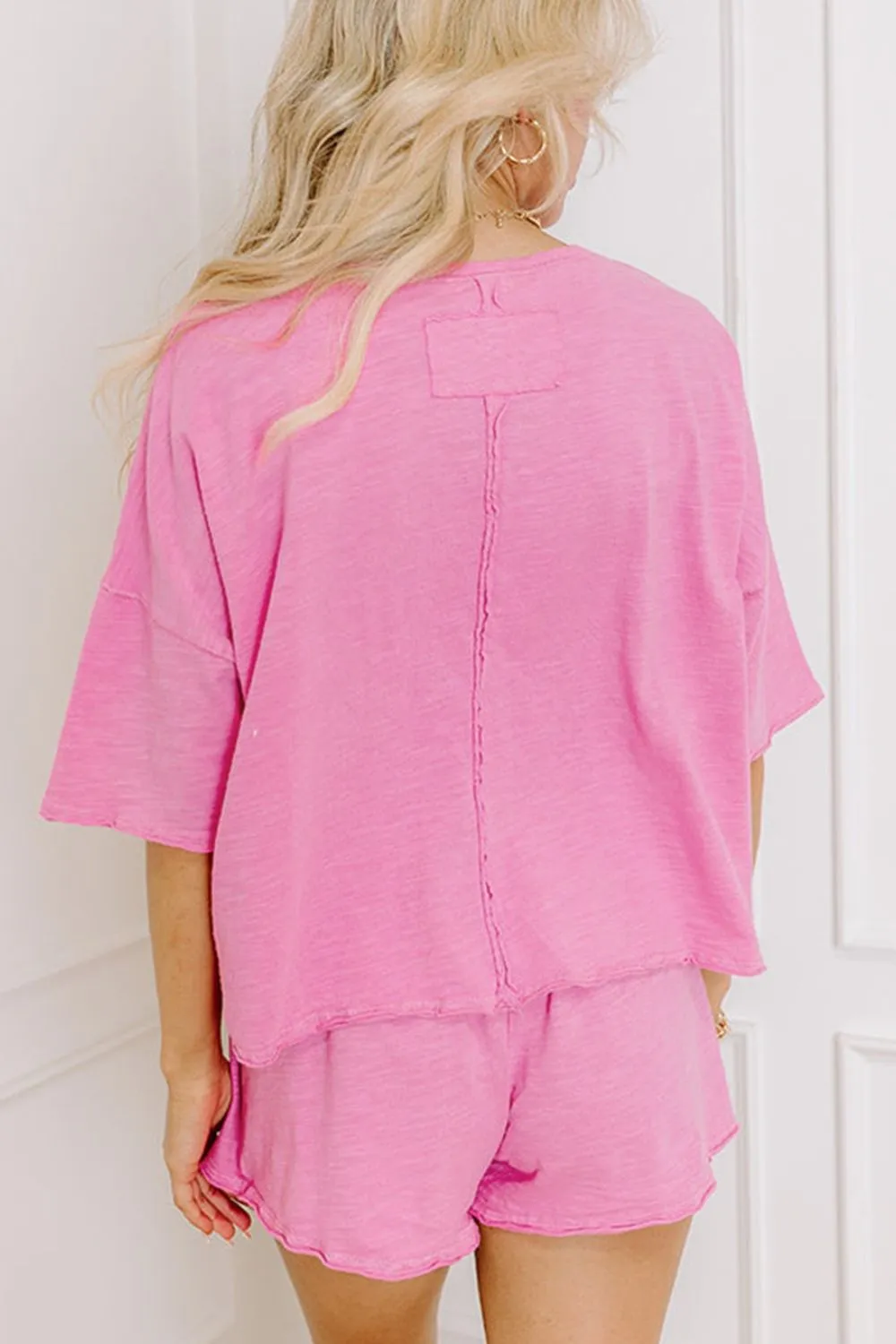 Round Neck Half Sleeve Top and Shorts Set - Image 3