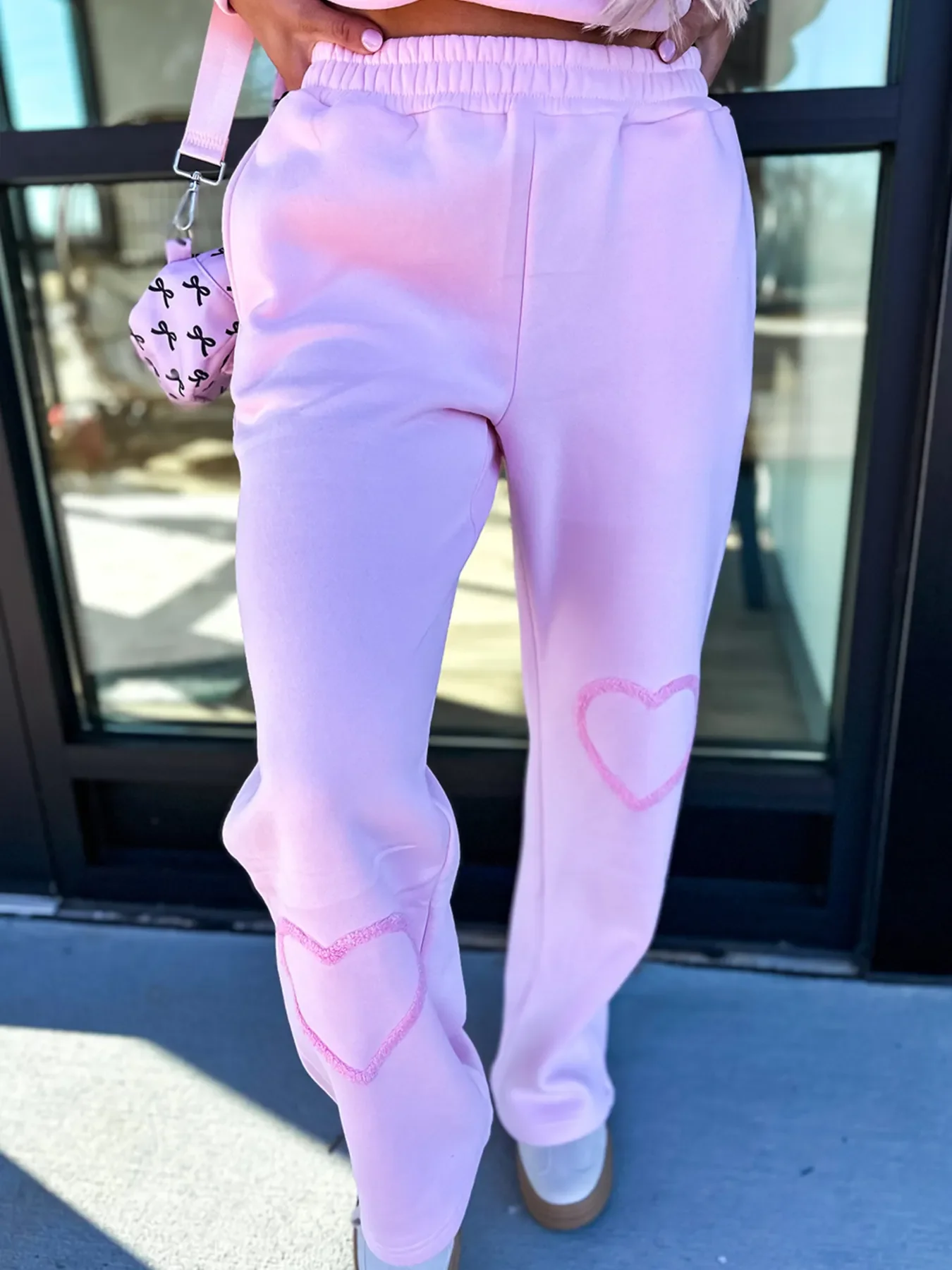 Round Neck Heart Top and Pants Set - Image 6