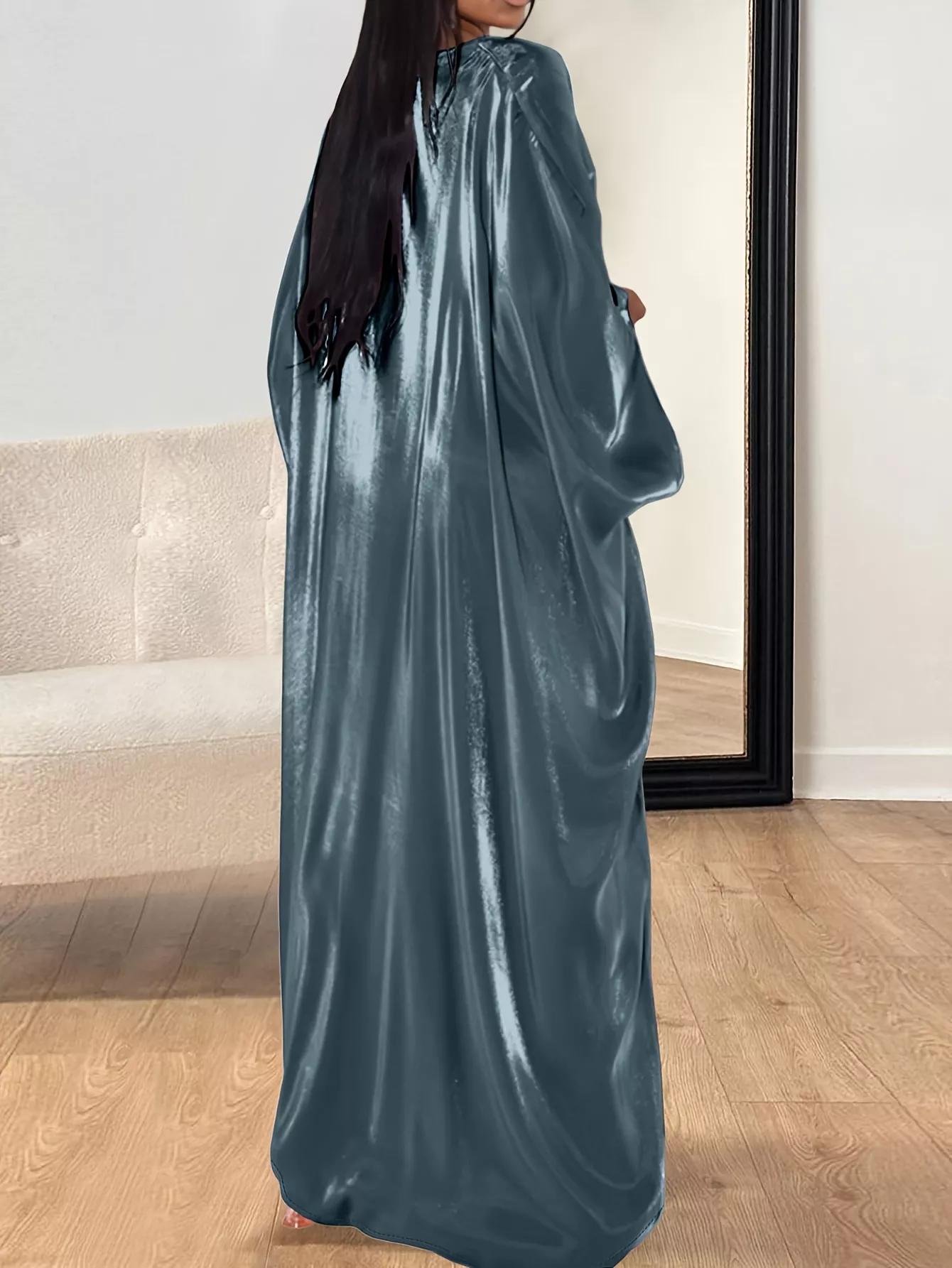 Round Neck Kimono Sleeve Maxi Dress - Image 5