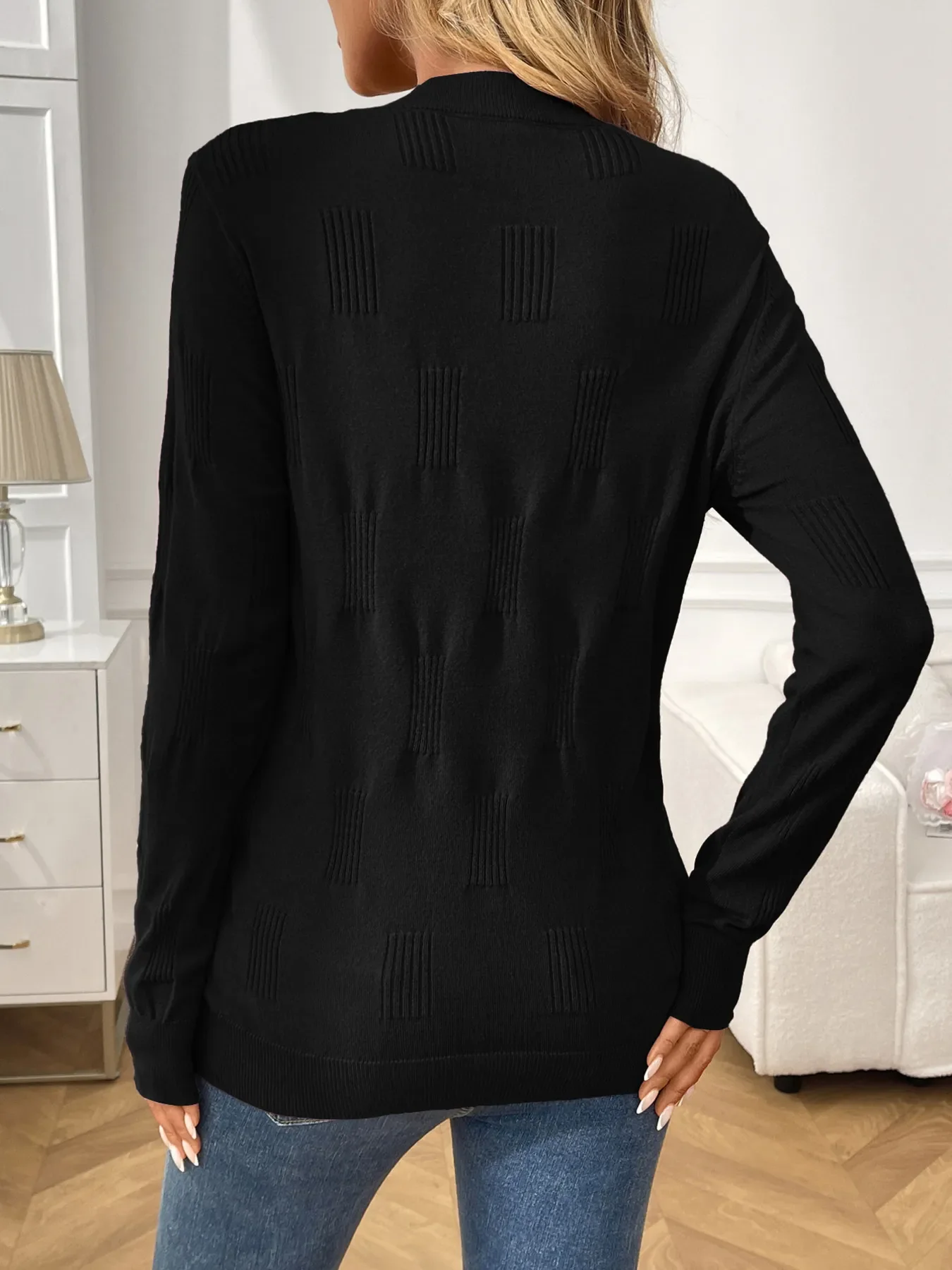 Round Neck Long Sleeve Knit Top - Image 12