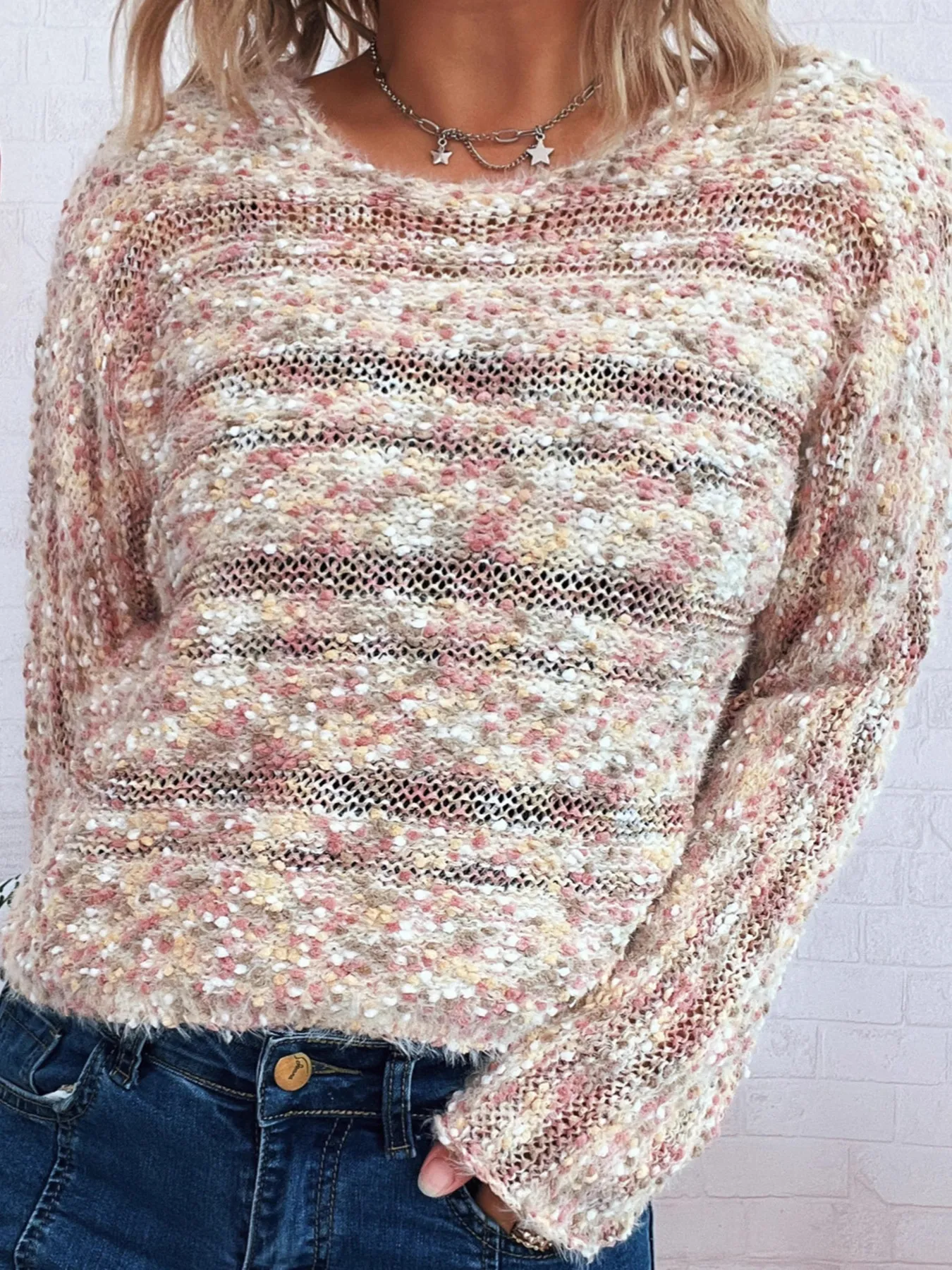 Round Neck Long Sleeve Sweater - Image 3