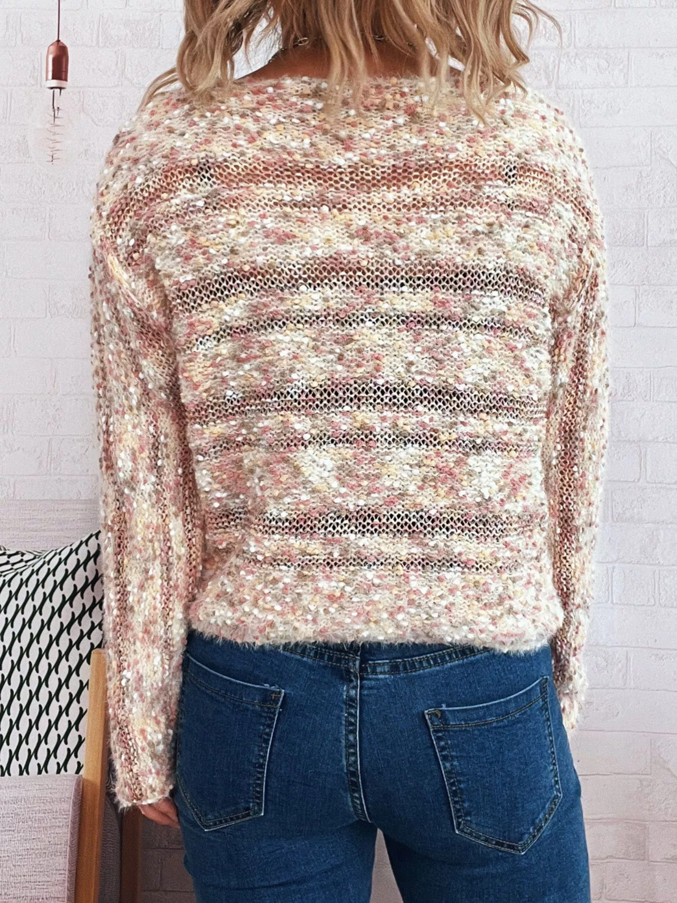 Round Neck Long Sleeve Sweater - Image 5