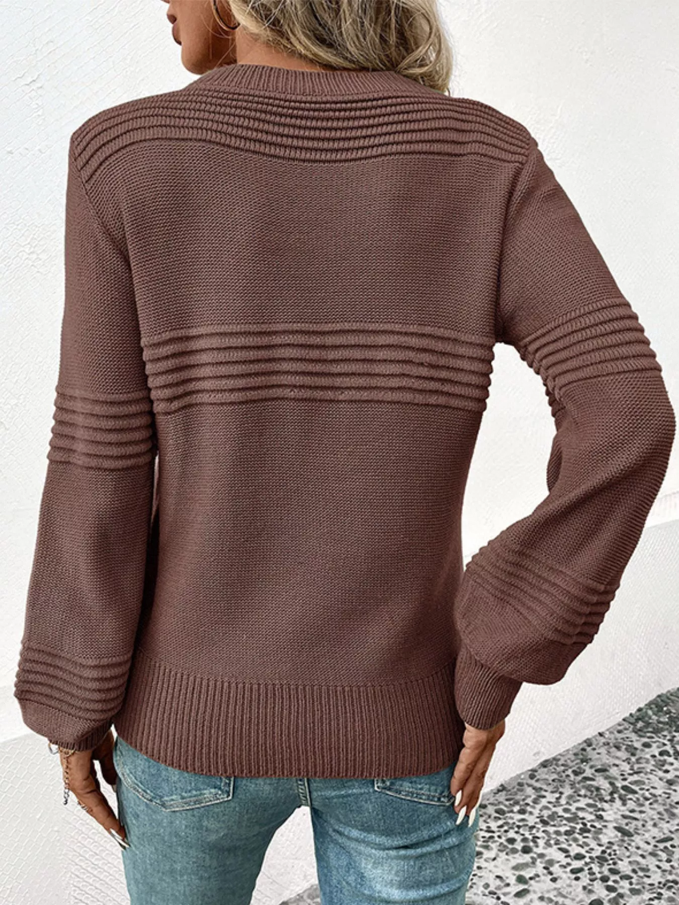 Round Neck Long Sleeve Sweater - Image 6