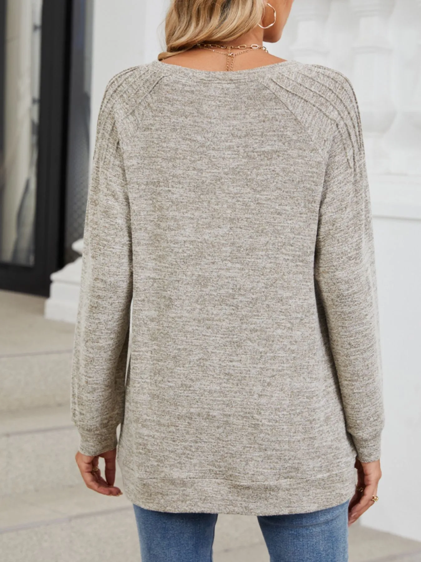 Round Neck Long Sleeve T-Shirt - Image 5