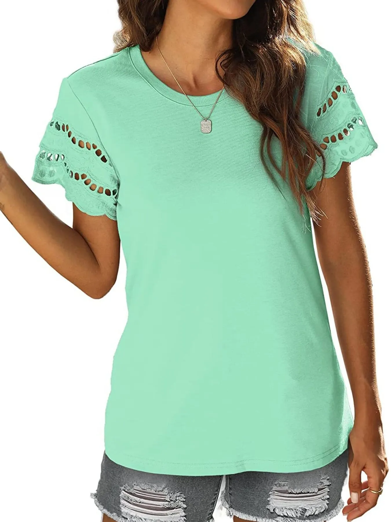 Round Neck Short Sleeve Casual T-Shirt - Image 15