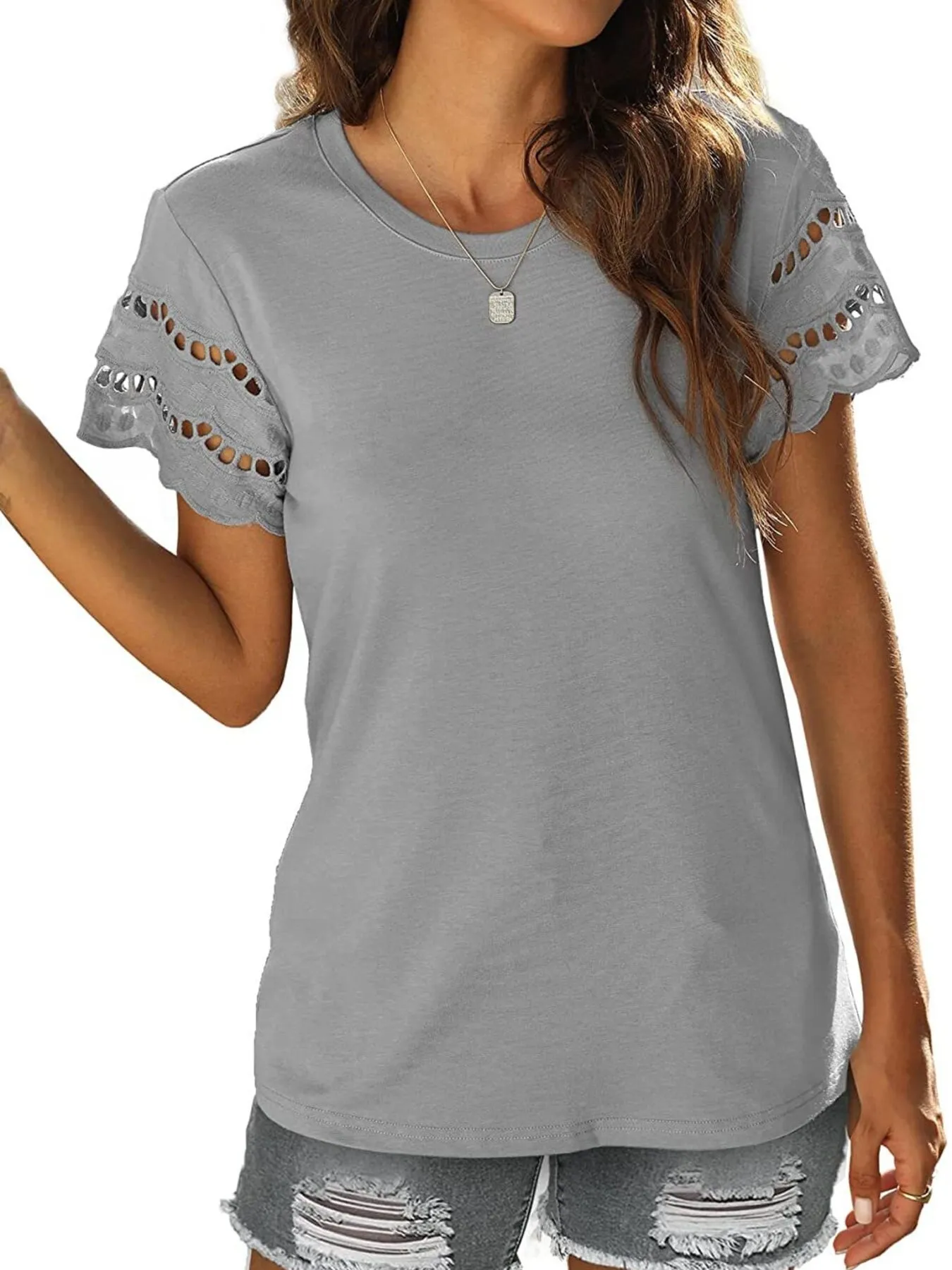 Round Neck Short Sleeve Casual T-Shirt - Image 2