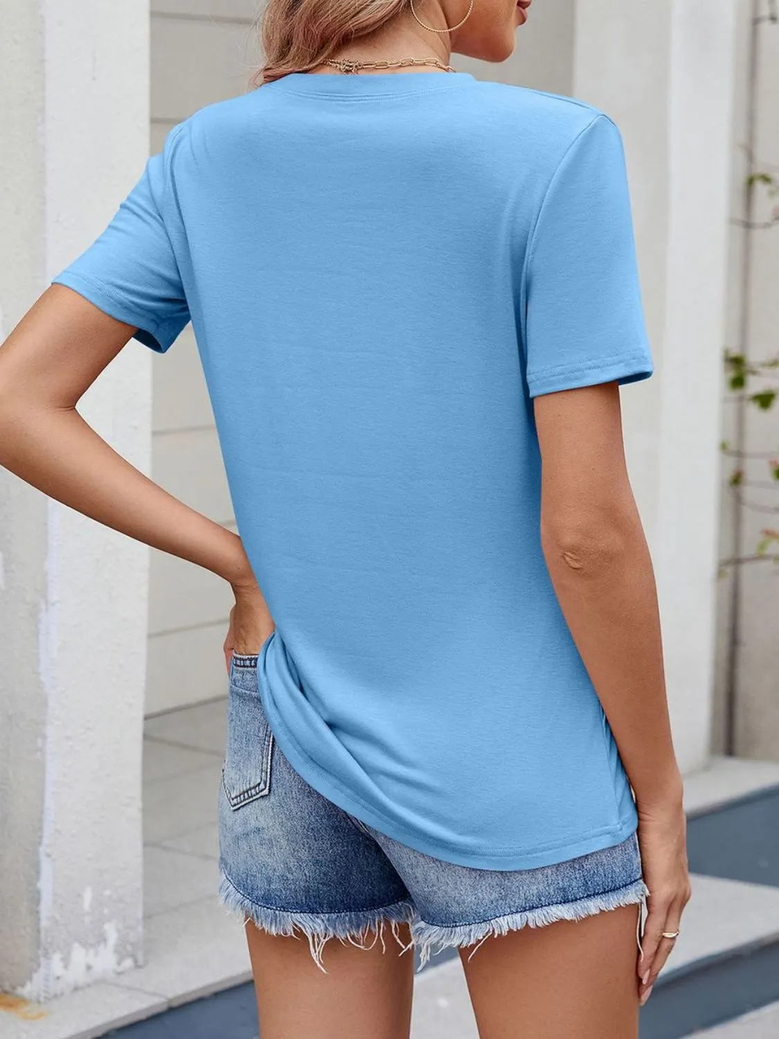 Round Neck Short Sleeve T-Shirt - Image 21